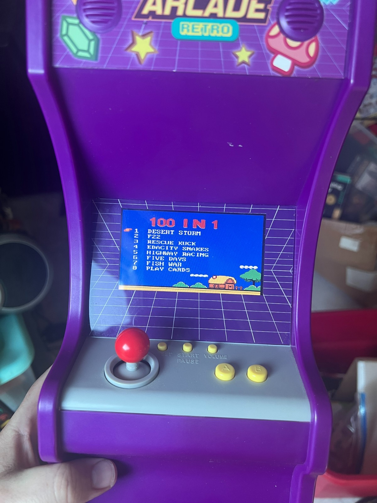 Arcade Retro – 100 in 1 Upright Game Console 1/4 scale 18″ tall – Purple! -nice!