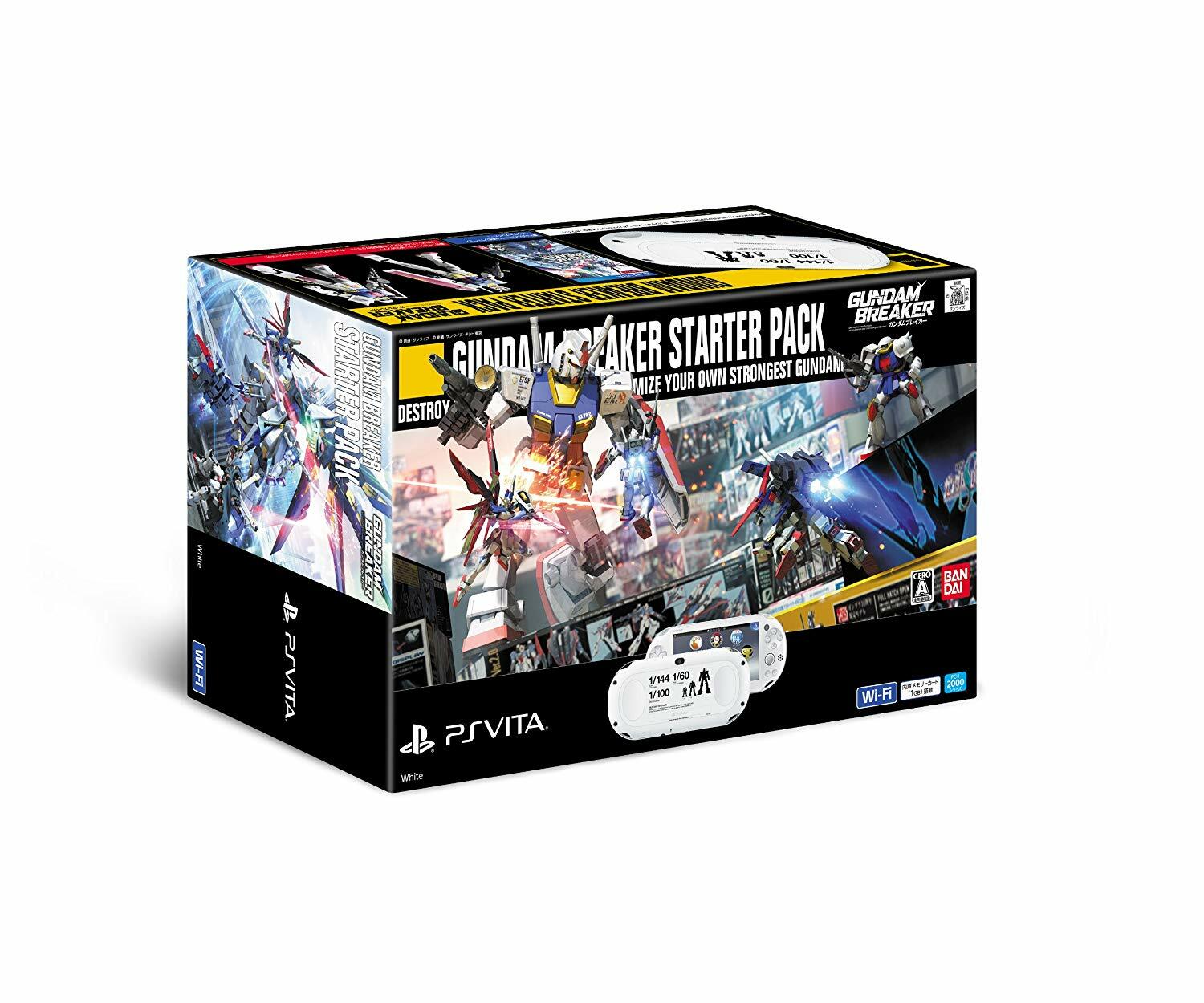 SONY PS Vita Console Starter Pack System Gundam Breaker White Limited FW 2.61