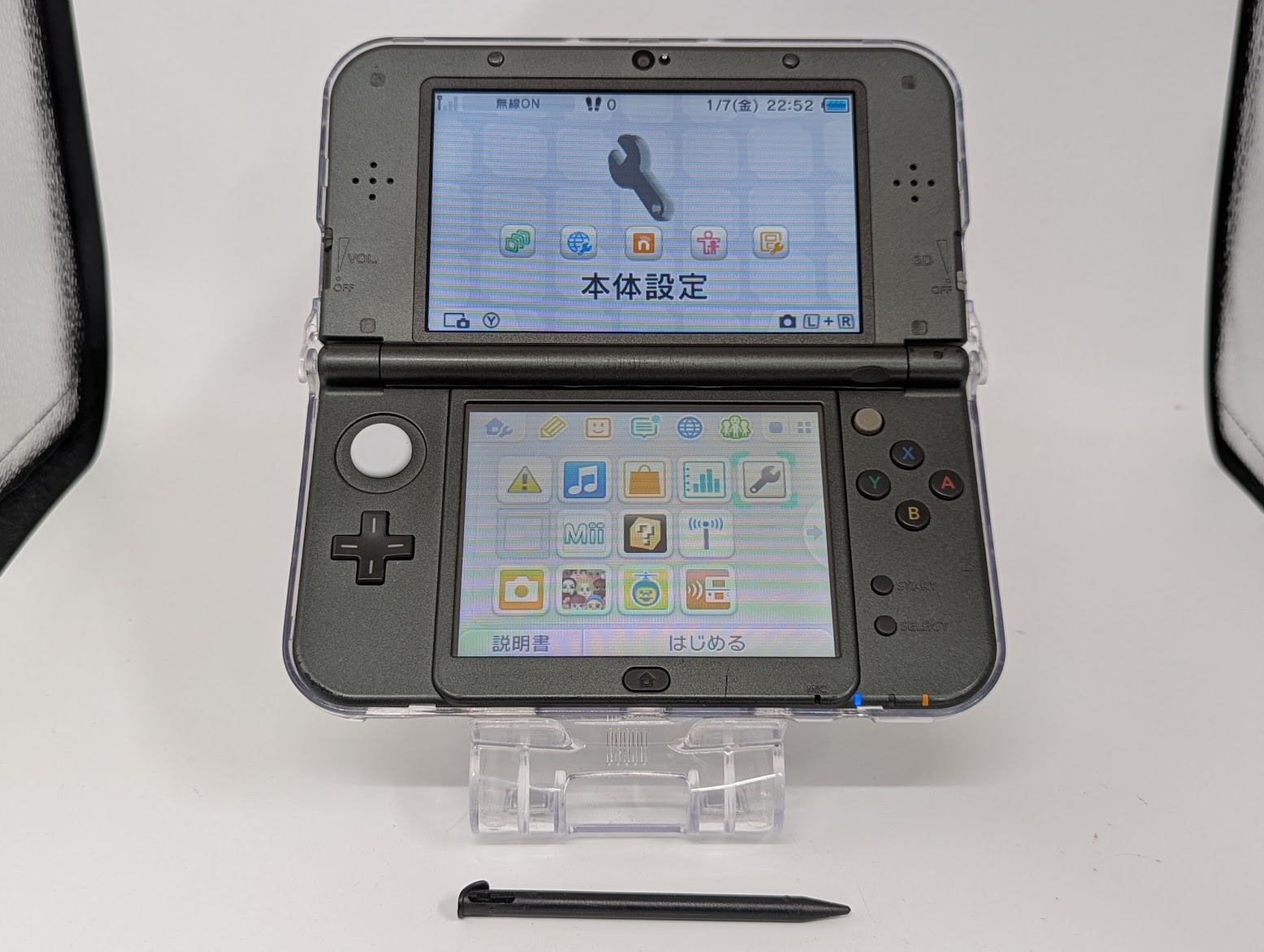 B6954 Nintendo new 3DS LL XL console Metallic Black Japan w/box pen manual