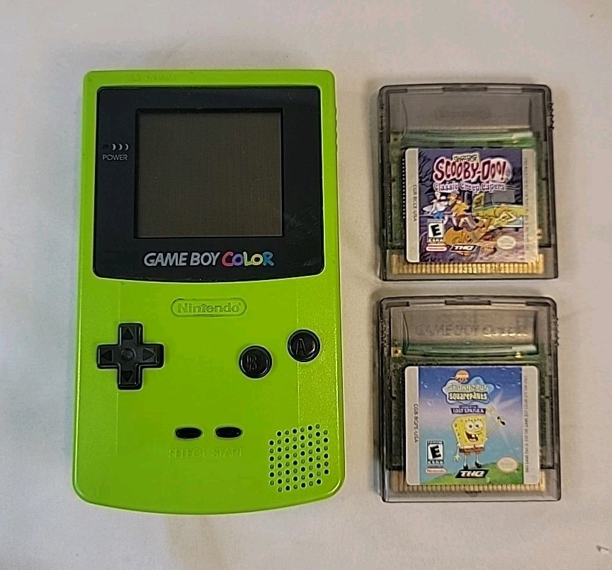 Nintendo Game Boy Color Kiwi Handheld System tested working CGB-001 With Games