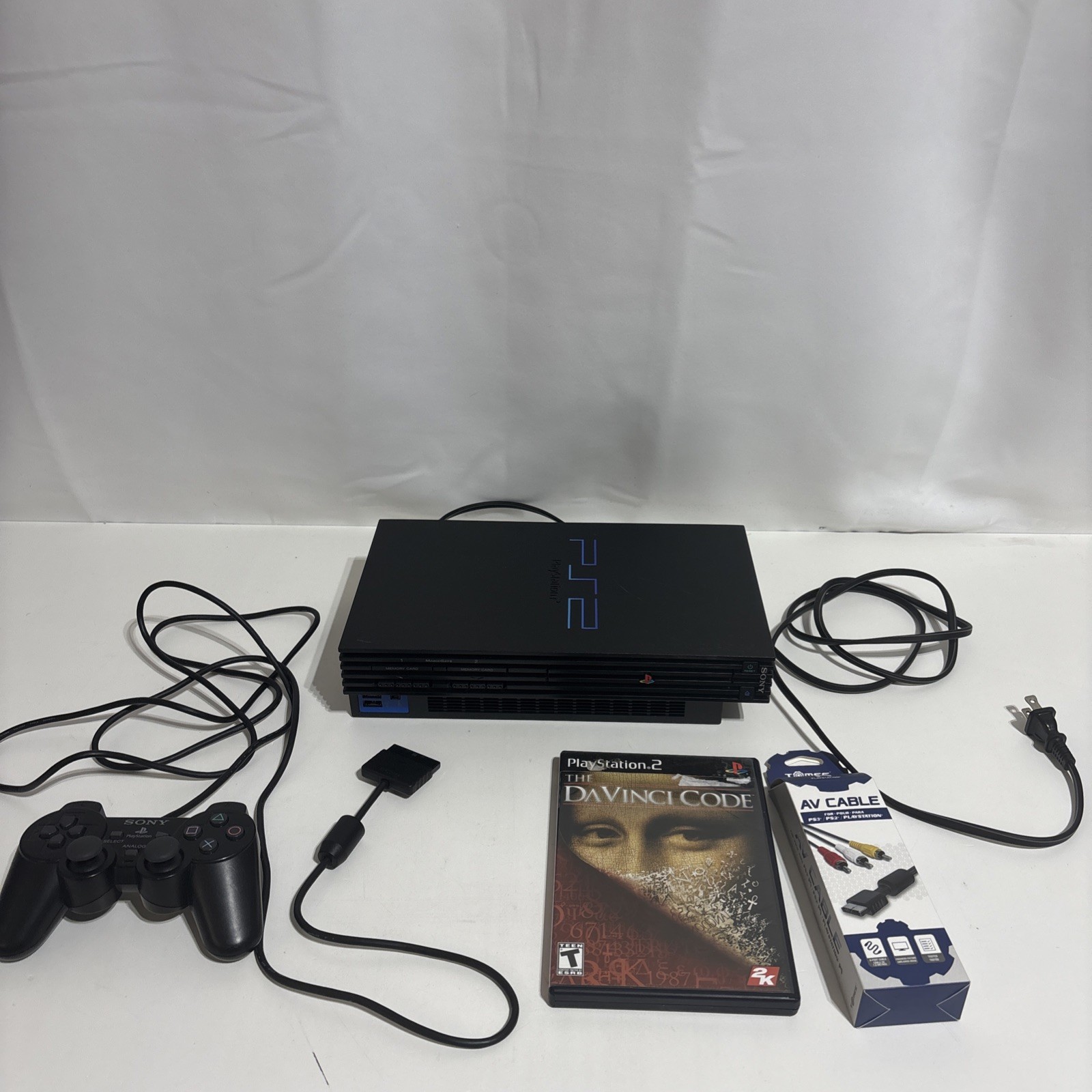 Sony PlayStation 2 Fat SCPH-39001 Console Bundle w/ Cables & Controller TESTED