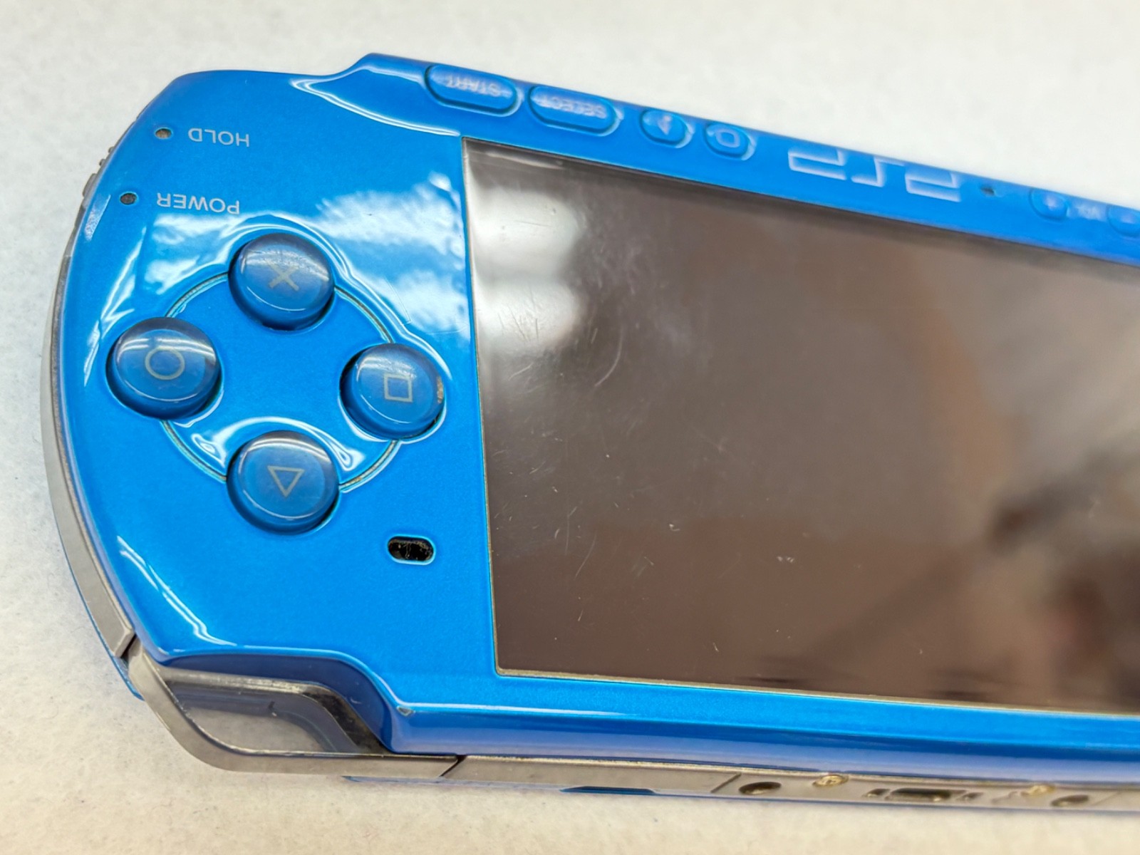 TESTED SONY PSP 3000 BLUE Console + Charger + battery + 3 game Region free 4GB