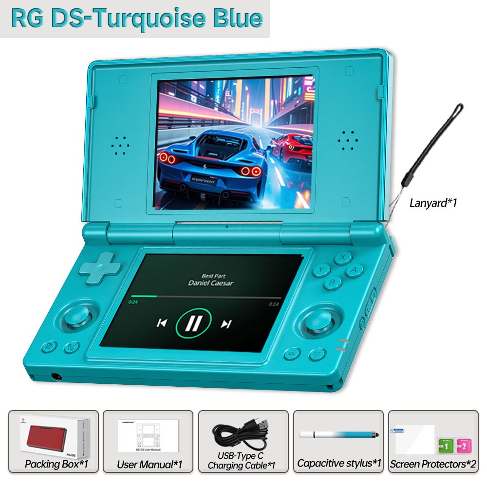 ANBERNIC RG DS Dual-Screen Retro Handheld Game Console Android14 4″IPS Flip Gift