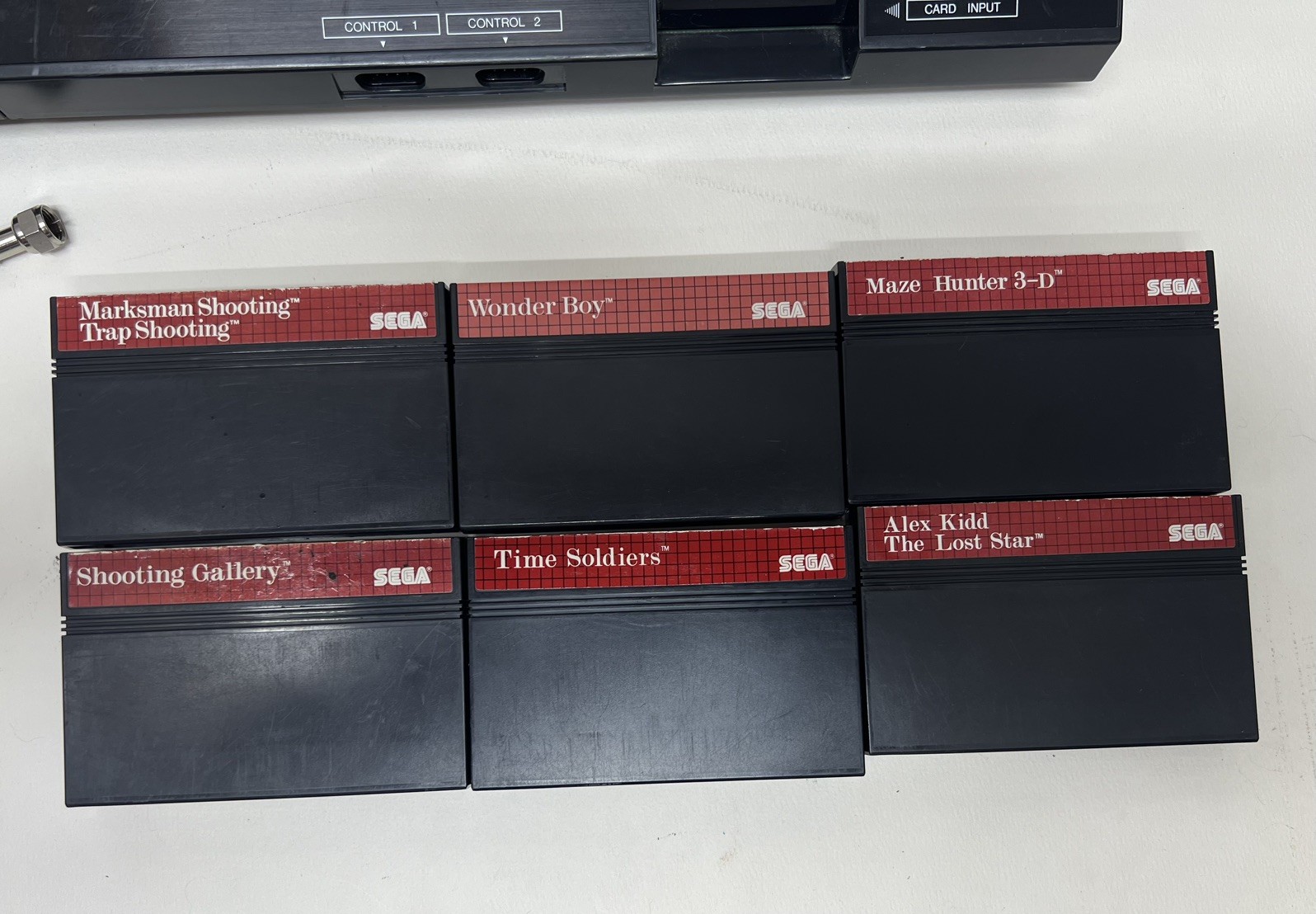 SEGA Master System/Power Base Console, Cables, 6 games. TESTED