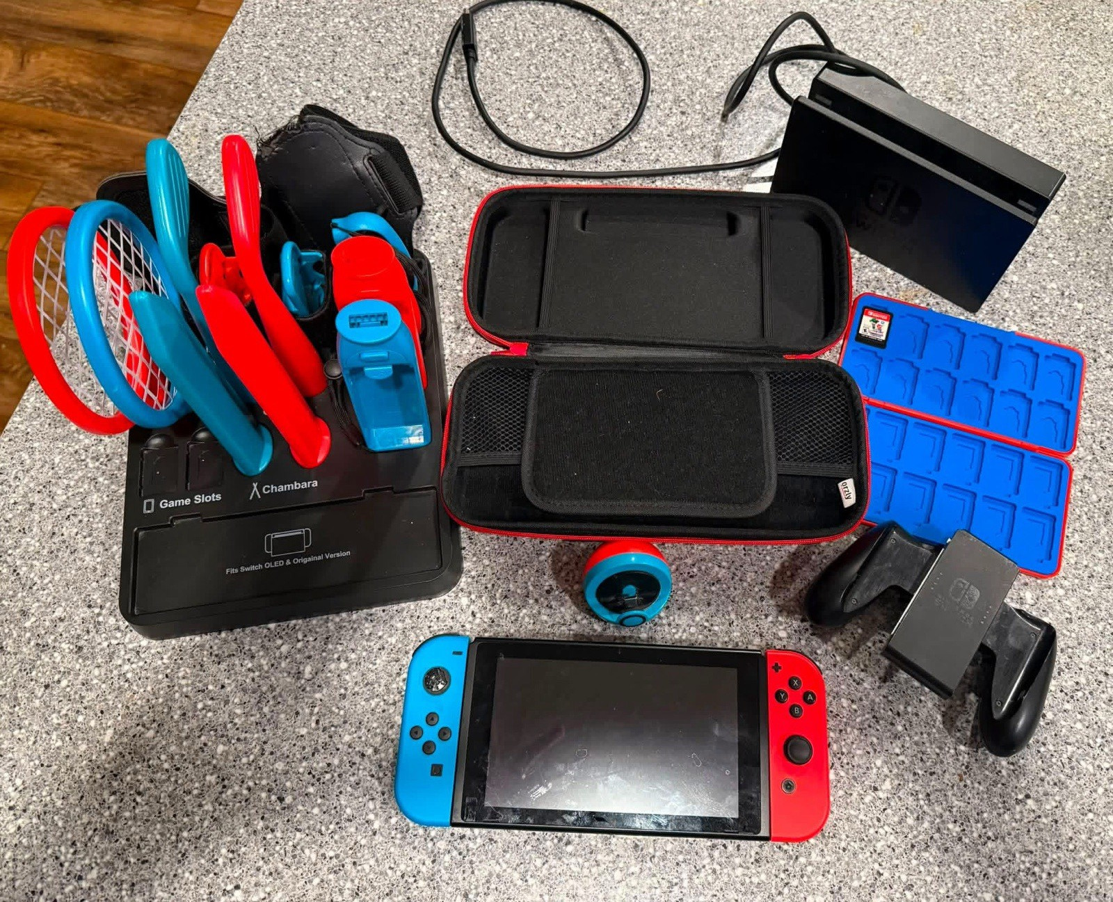 Nintendo Switch 32GB Console Neon Red/Blue Joy-Con w/ Dock Case HDMI Wi-Fi 2019