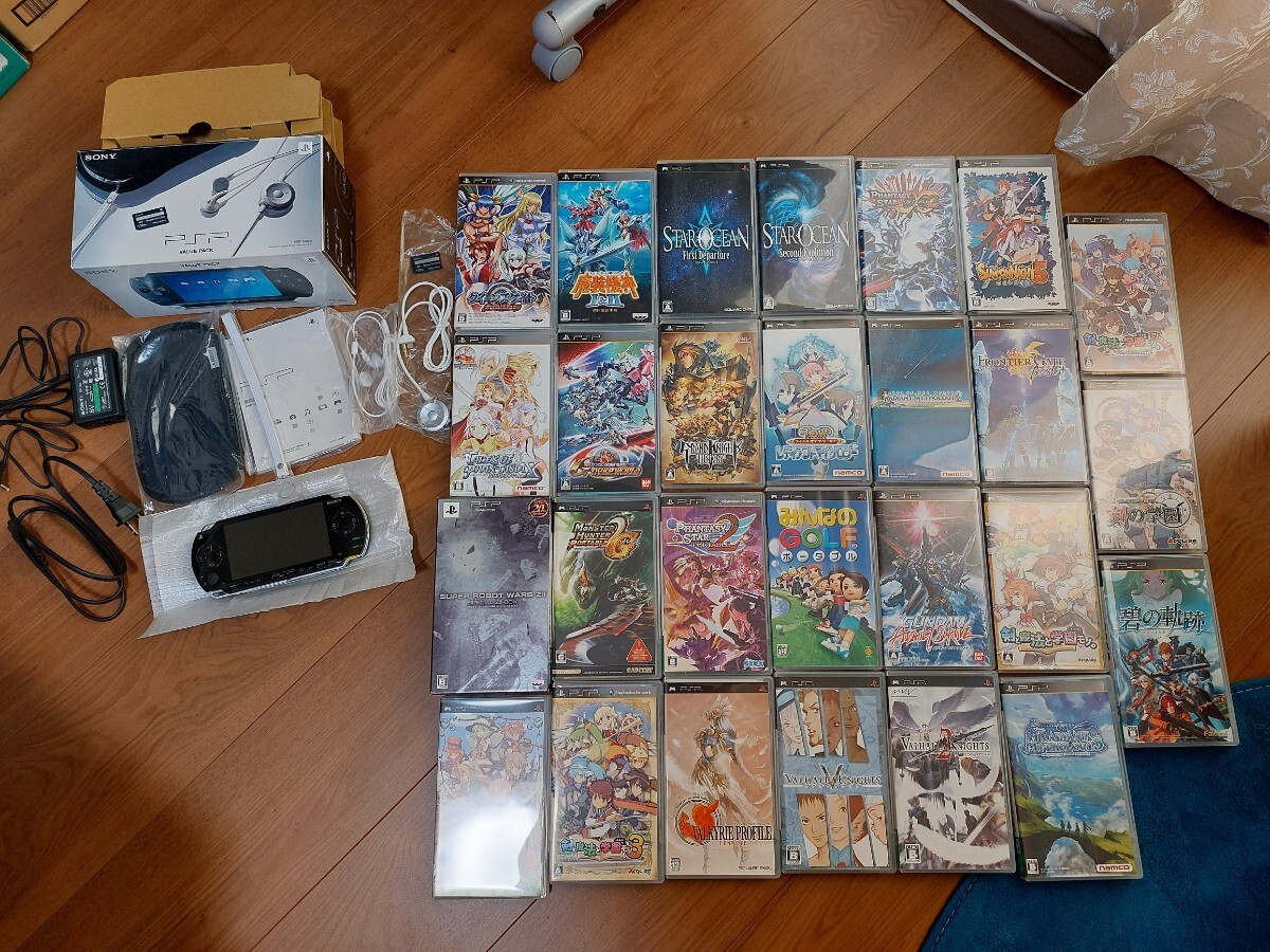 Sony PSP Value Pack Console Tested + 28 Games Bundle Clean Condition Japan