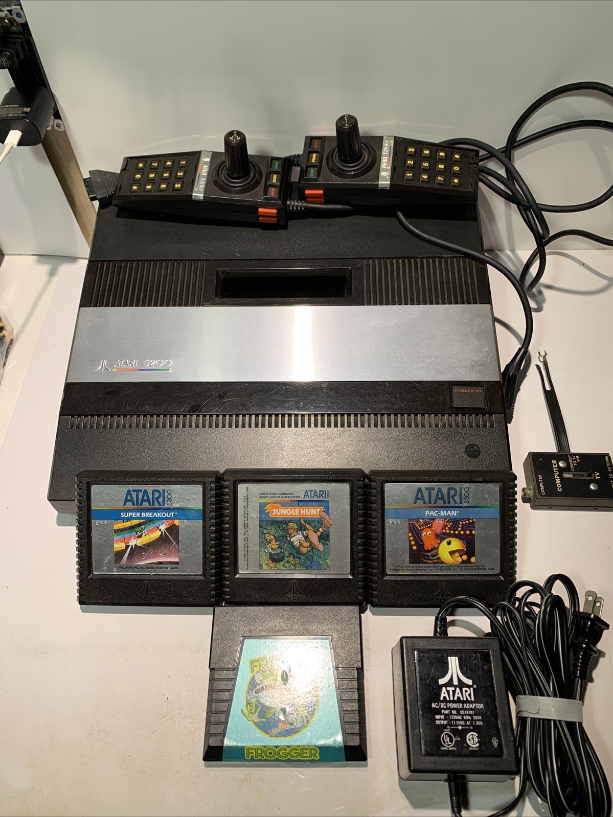 Atari 5200 2-Port Console TESTED WORKING Bundle With Games Has Issues Read Desc