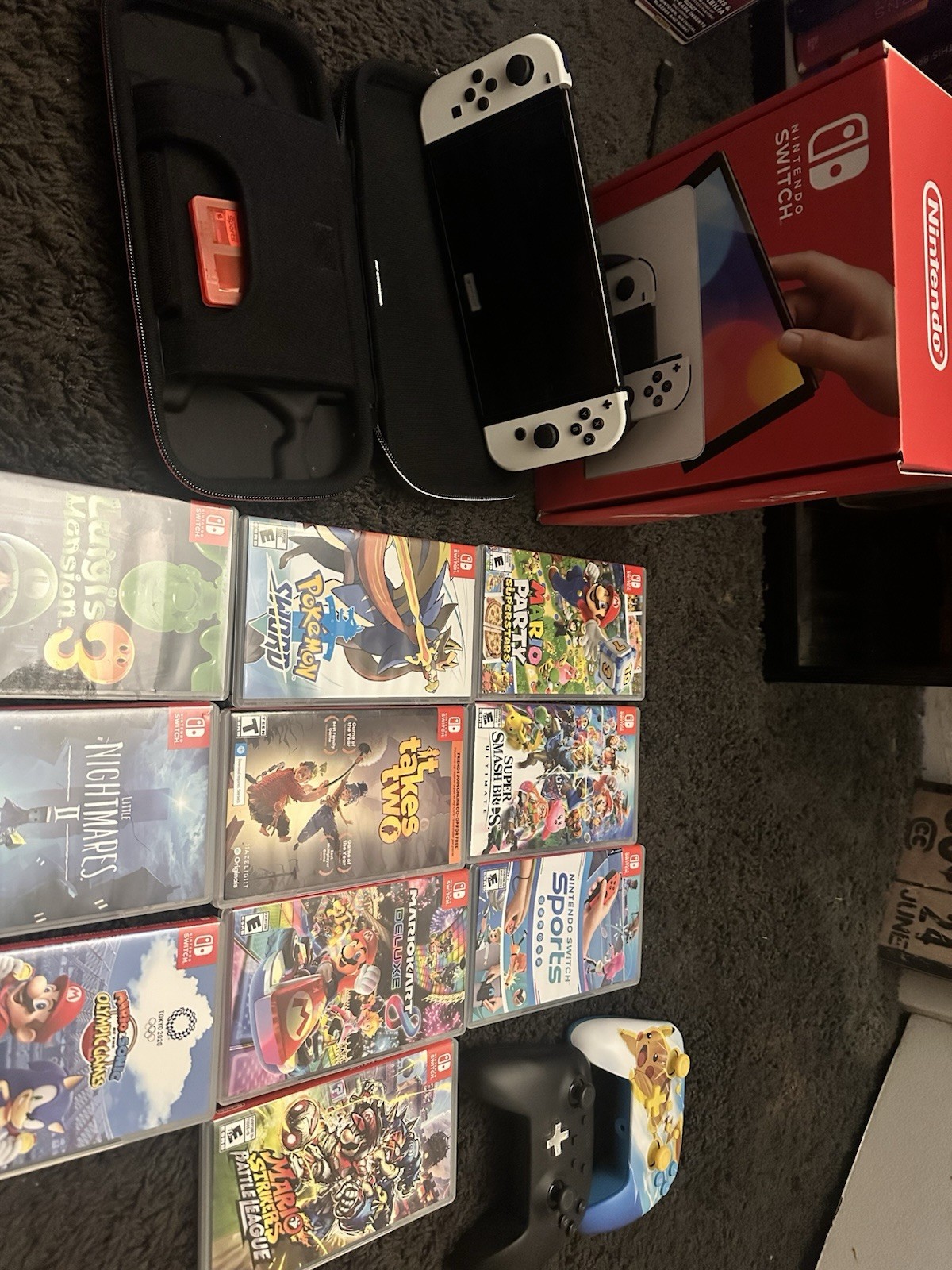 Nintendo Switch oled White Console with games