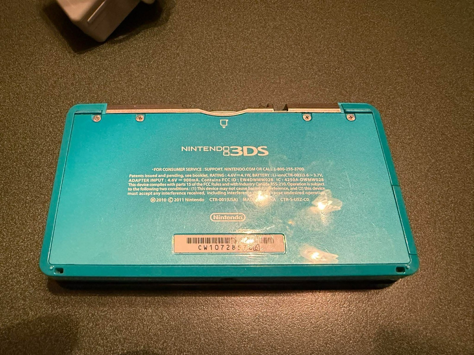 Nintendo 3DS Green Teal Handheld Console w/ Stylus Super Smash Bros 2GB SD