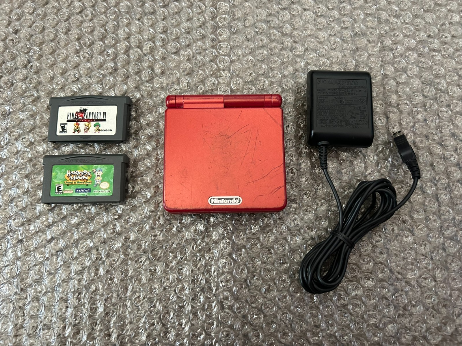 *READ* Nintendo Game Boy Advance SP Handheld System – Flame Red GBA Console