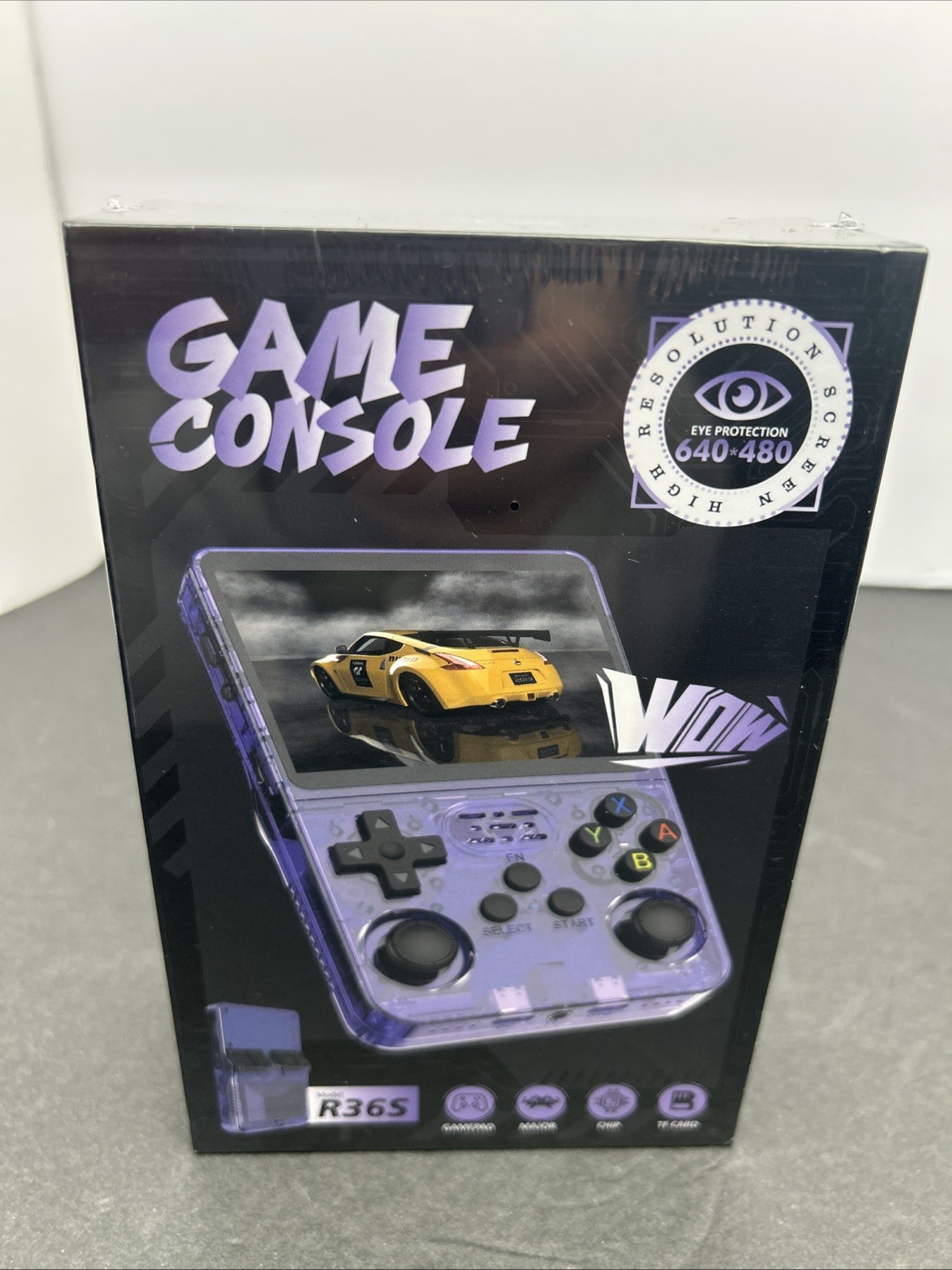 Hand held Retro Game Console Model R36S purple 20,000 built in games SEALED