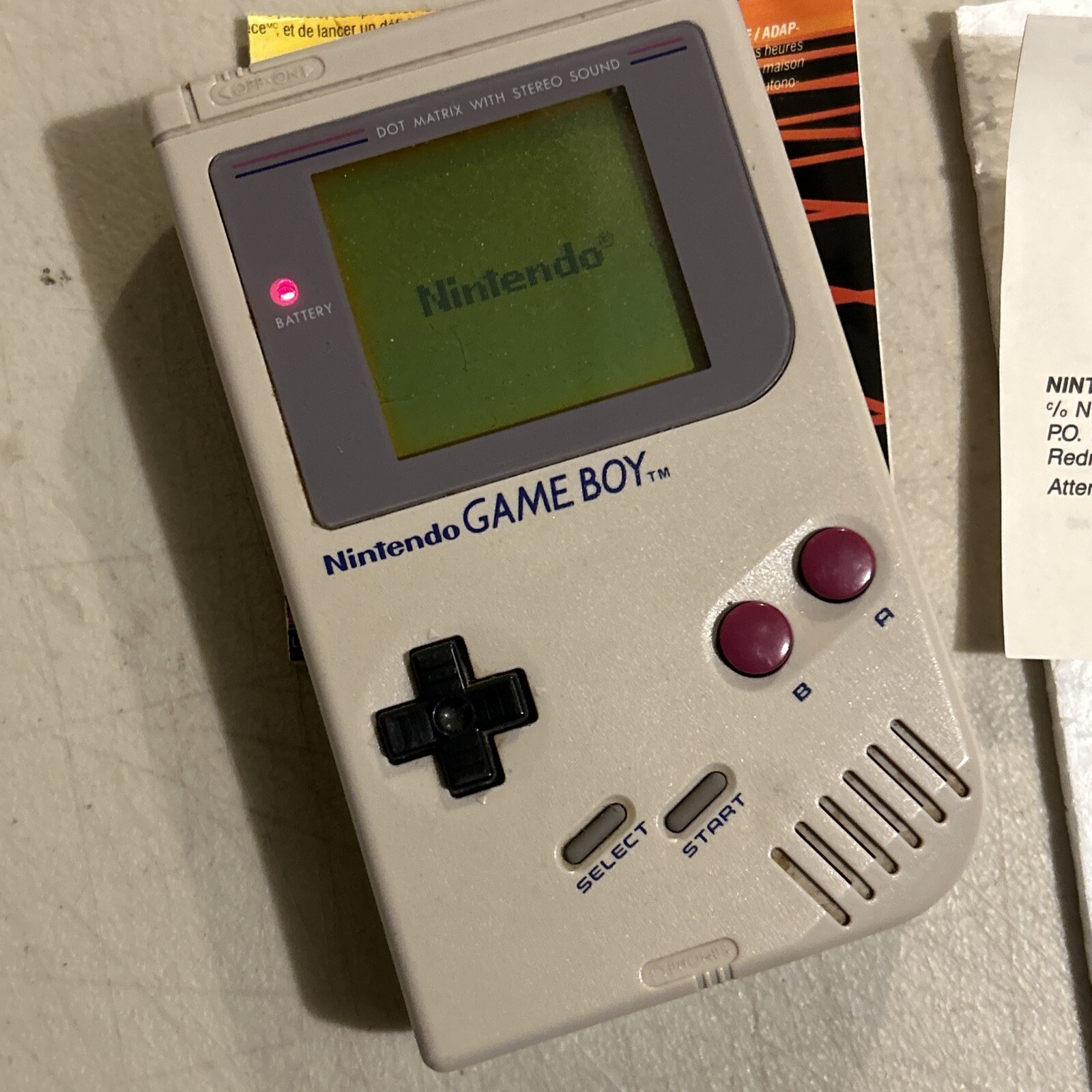Original Game Boy Compact Video Game System Boxed W/ Manuals, Cables Tetris Nice
