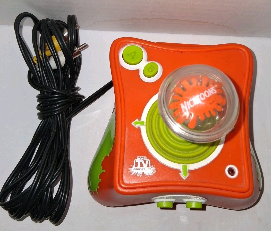 Jakks Pacific Nicktoons Plug & Play TV Games Controller Orange Slime 2004 WORKS
