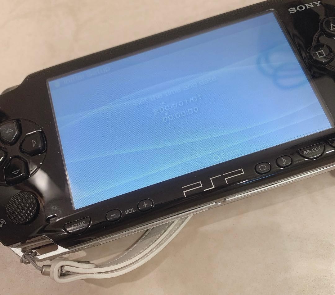 Sony PSP Console with AC Adapter, Memory Card, Case & Strap