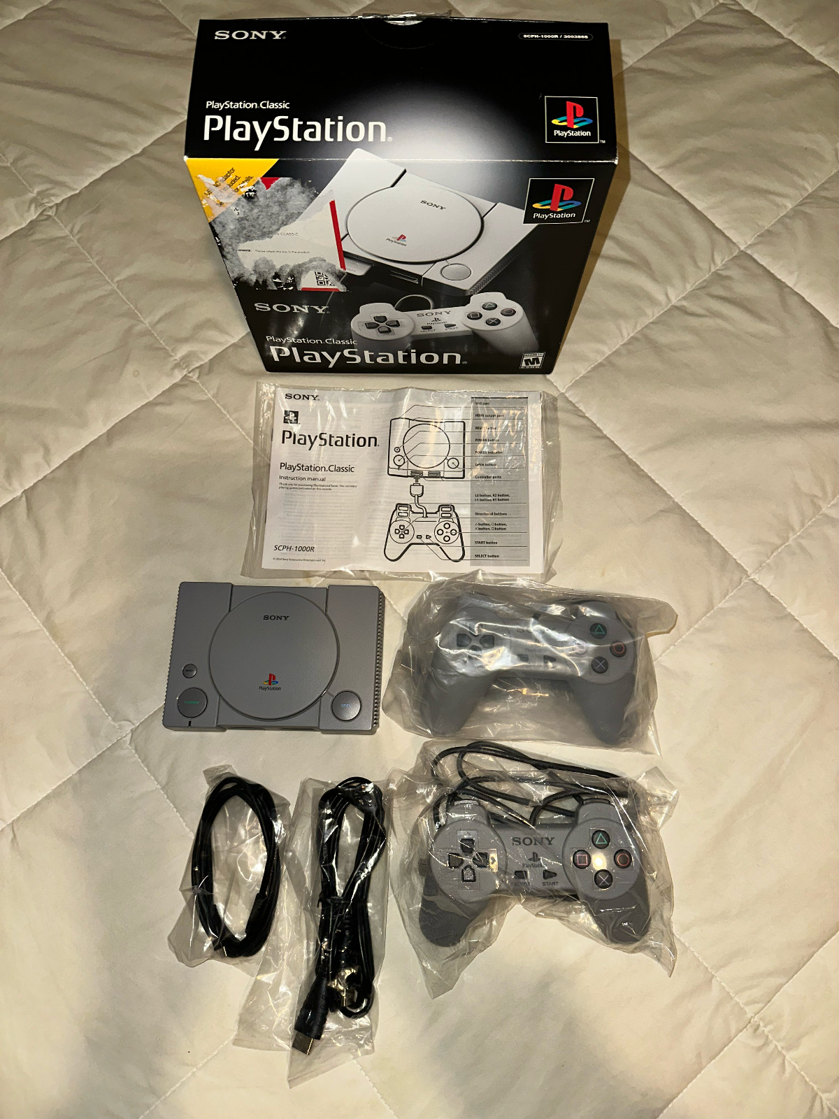 FULL COMPLETE Sony PlayStation Classic Mini Console PS1 SCPH-1000R with 20 Games