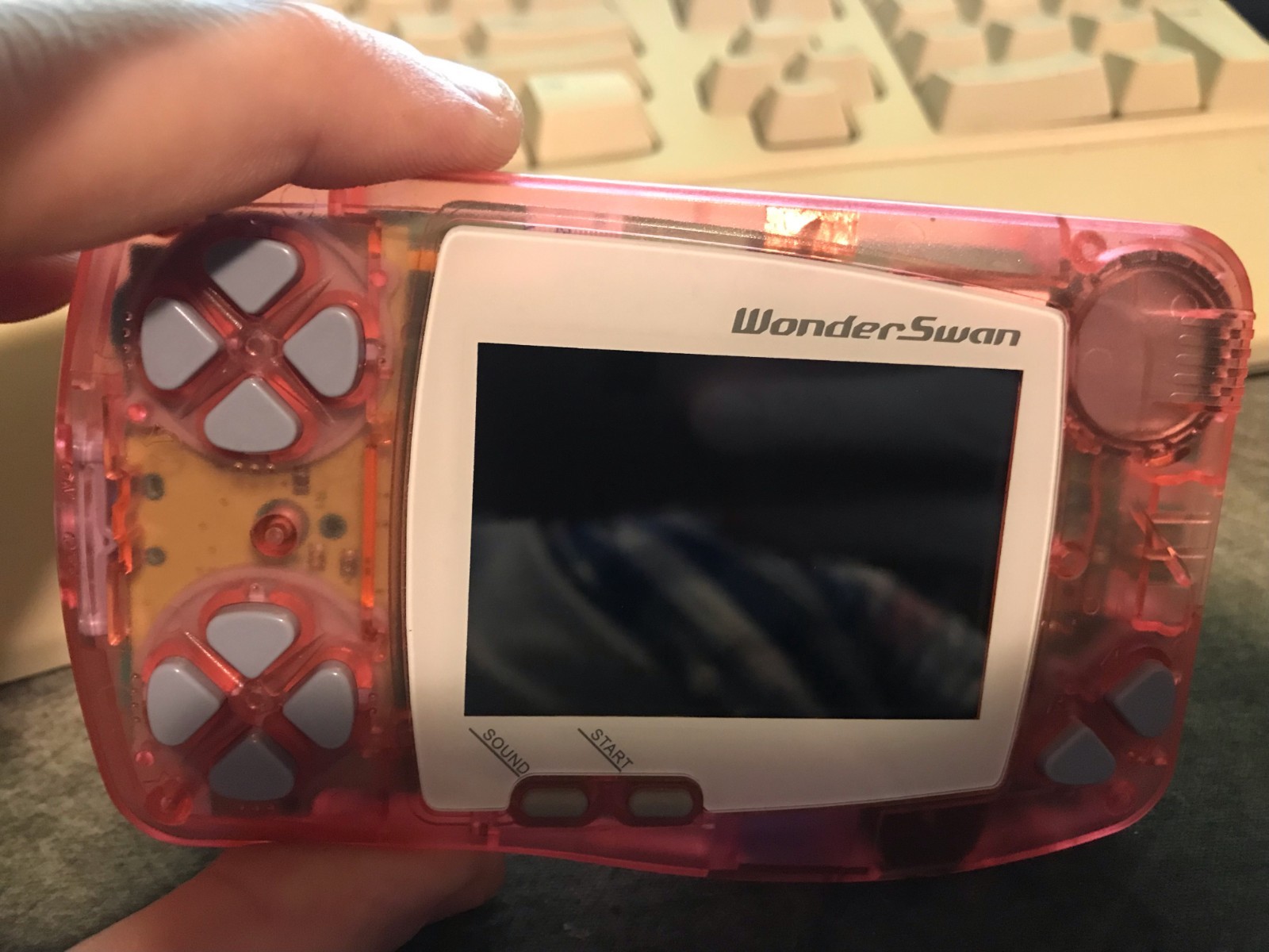 WonderSwan B&W Clear Pink With Backlit IPS LCD