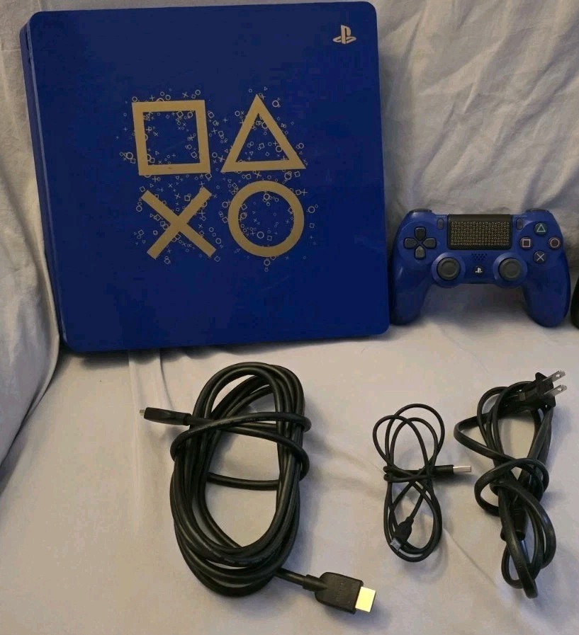 Sony PlayStation 4 Slim Days of Play Edition CUH-2115B 1TB W/ 2 Controllers