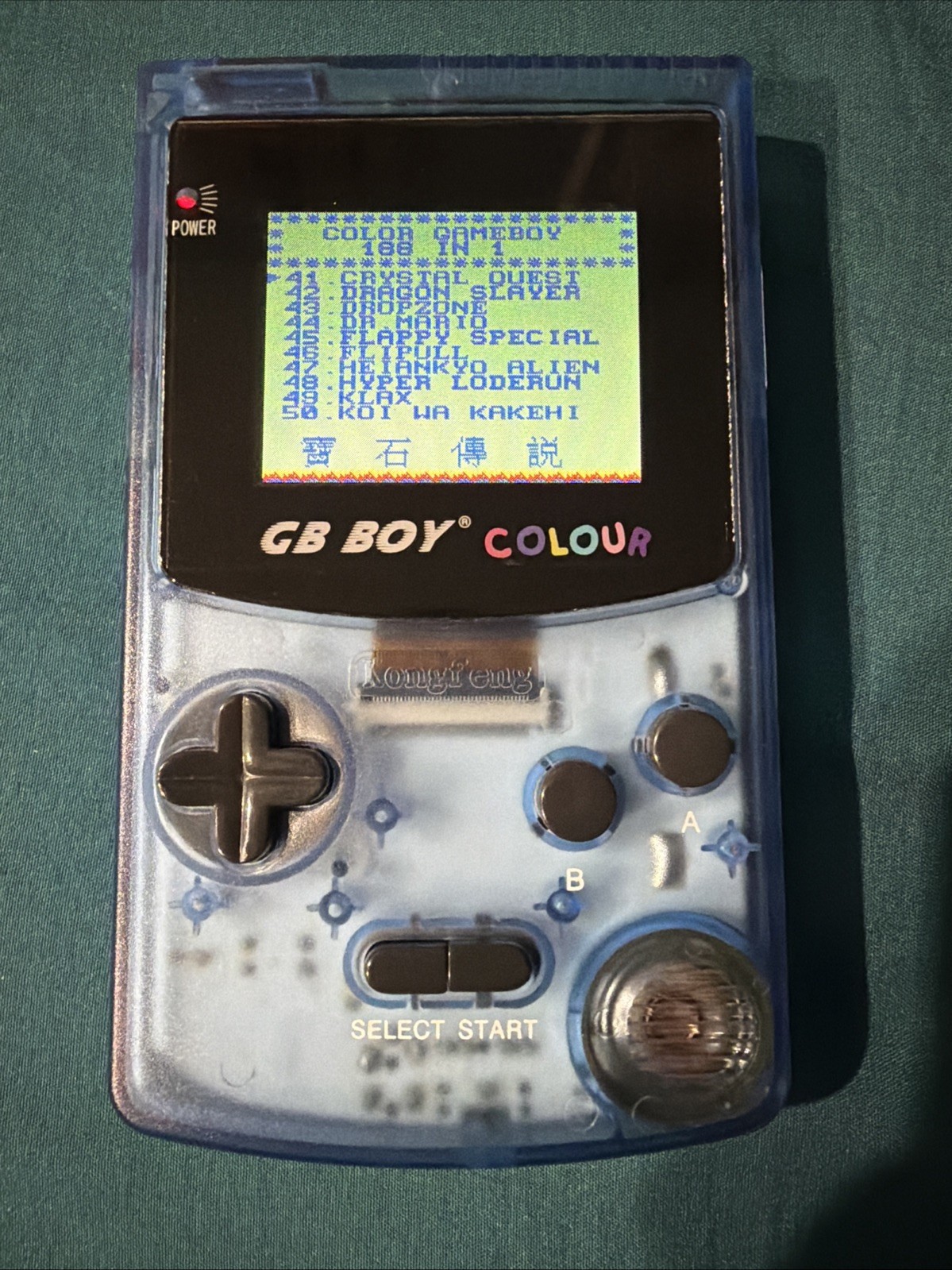 GB BOY COLOUR Kongfeng 66 in 1 Handheld Gameboy Color Clone Crystal Blue In Box