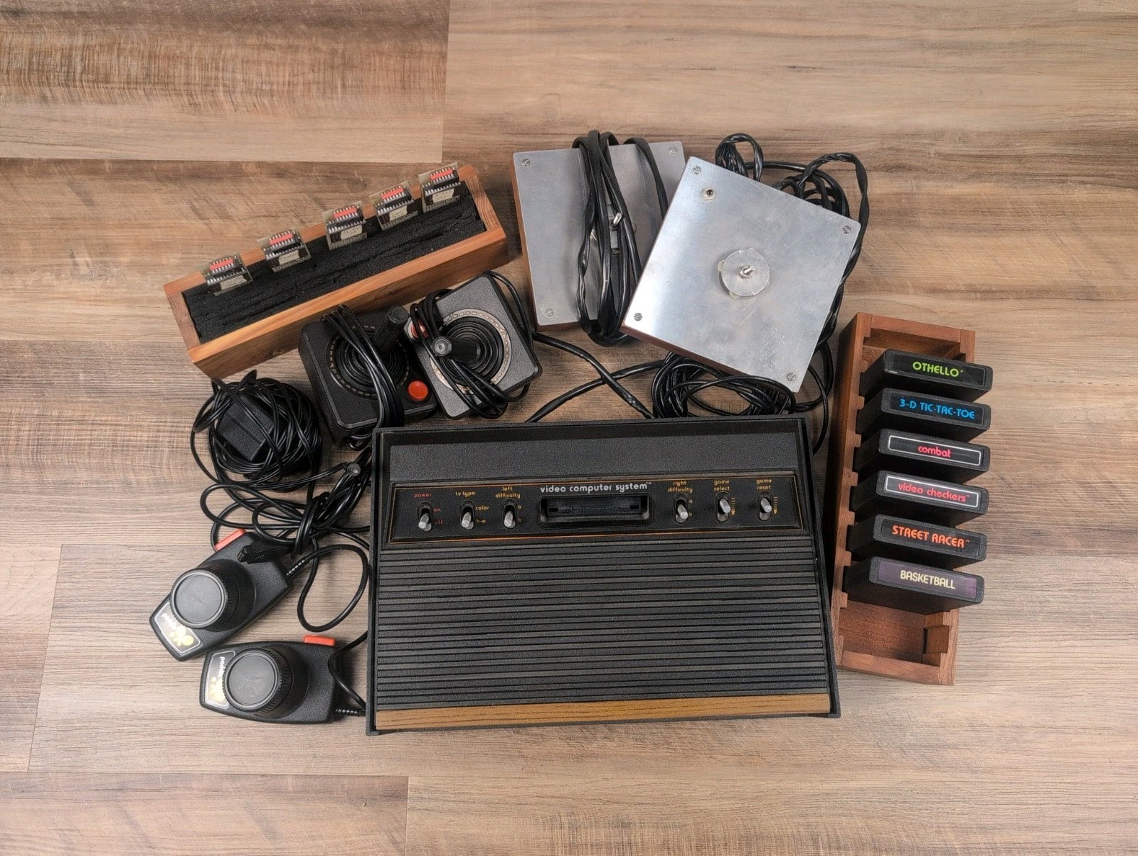 Atari 2600 Heavy Sixer Console W Games Controllers And Eprom Chips See Descrip