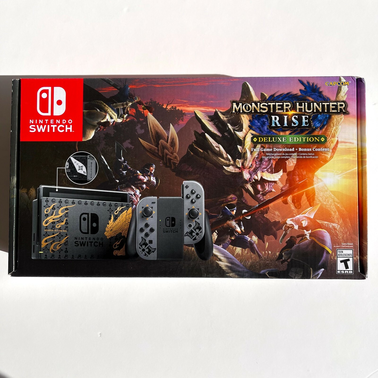 Nintendo Switch Monster Hunter Rise Deluxe Edition Gaming Console New Never Open