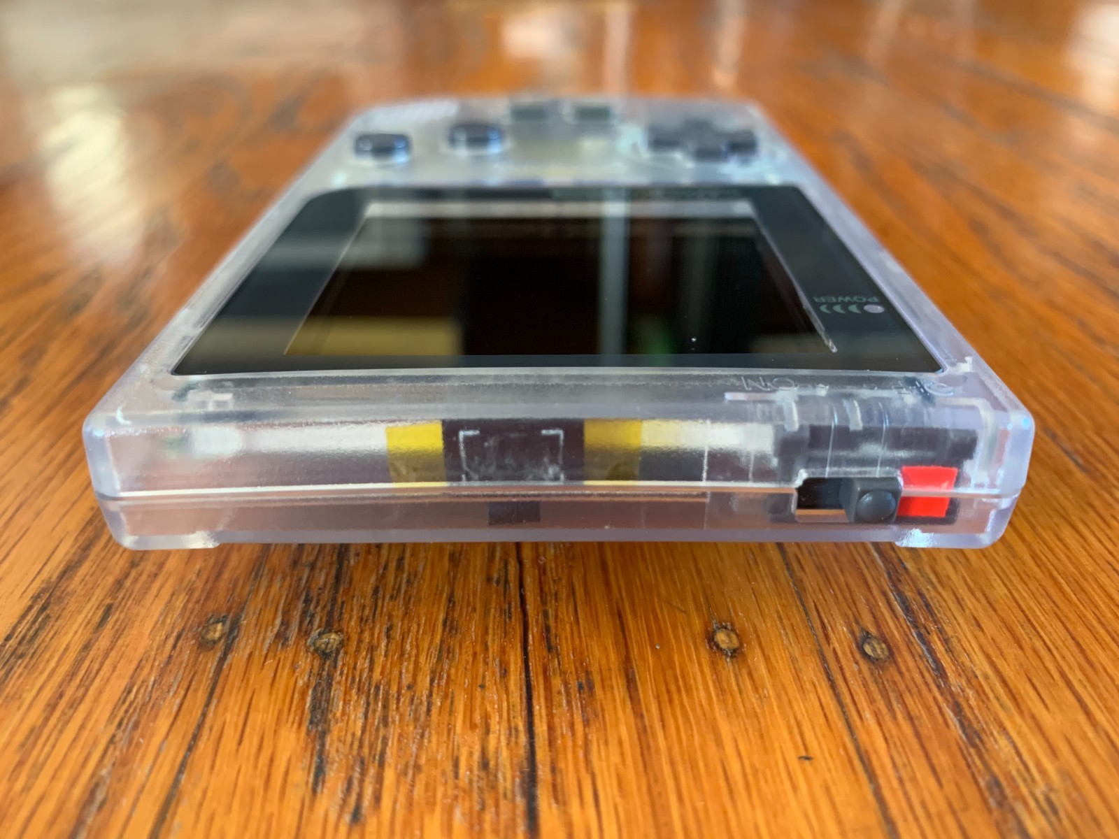 Nintendo Game Boy Pocket clear console system OSD IPS backlit screen yellow pcb