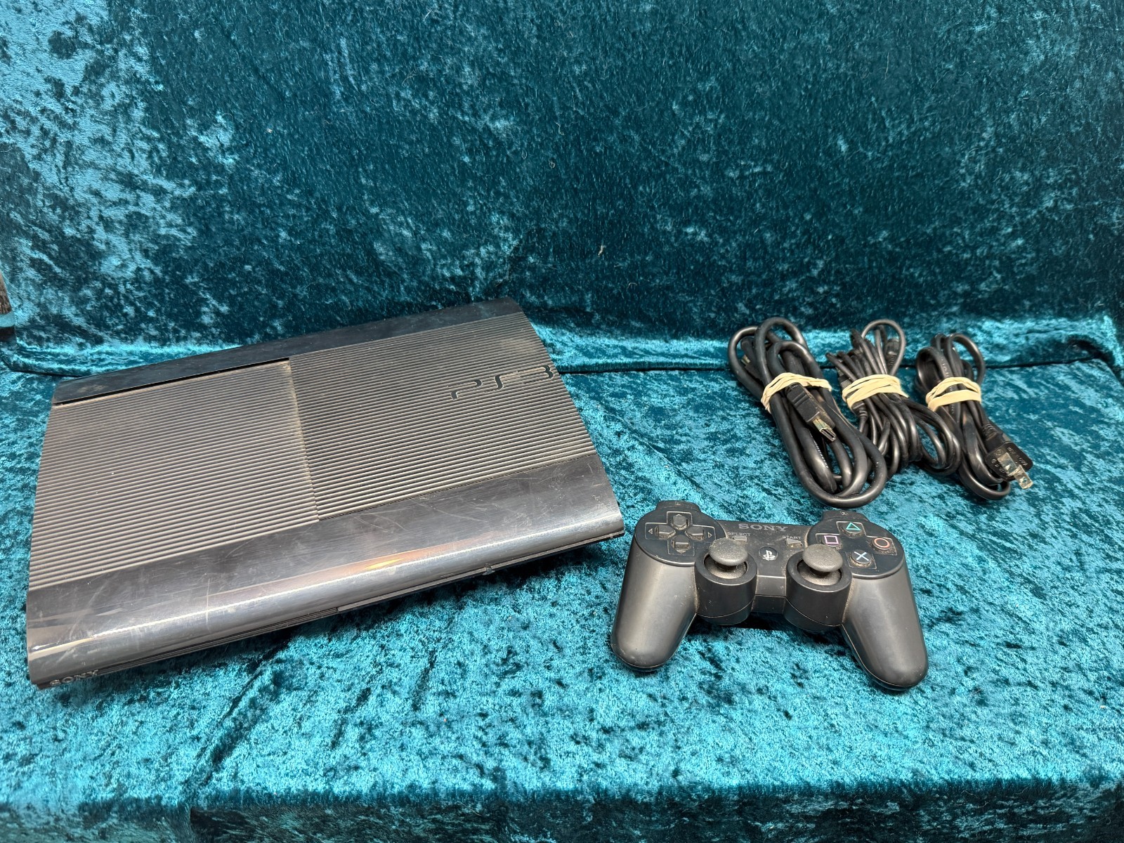 Sony PlayStation 3 Super Slim PS3 12GB Black Console CECH-4201A Tested