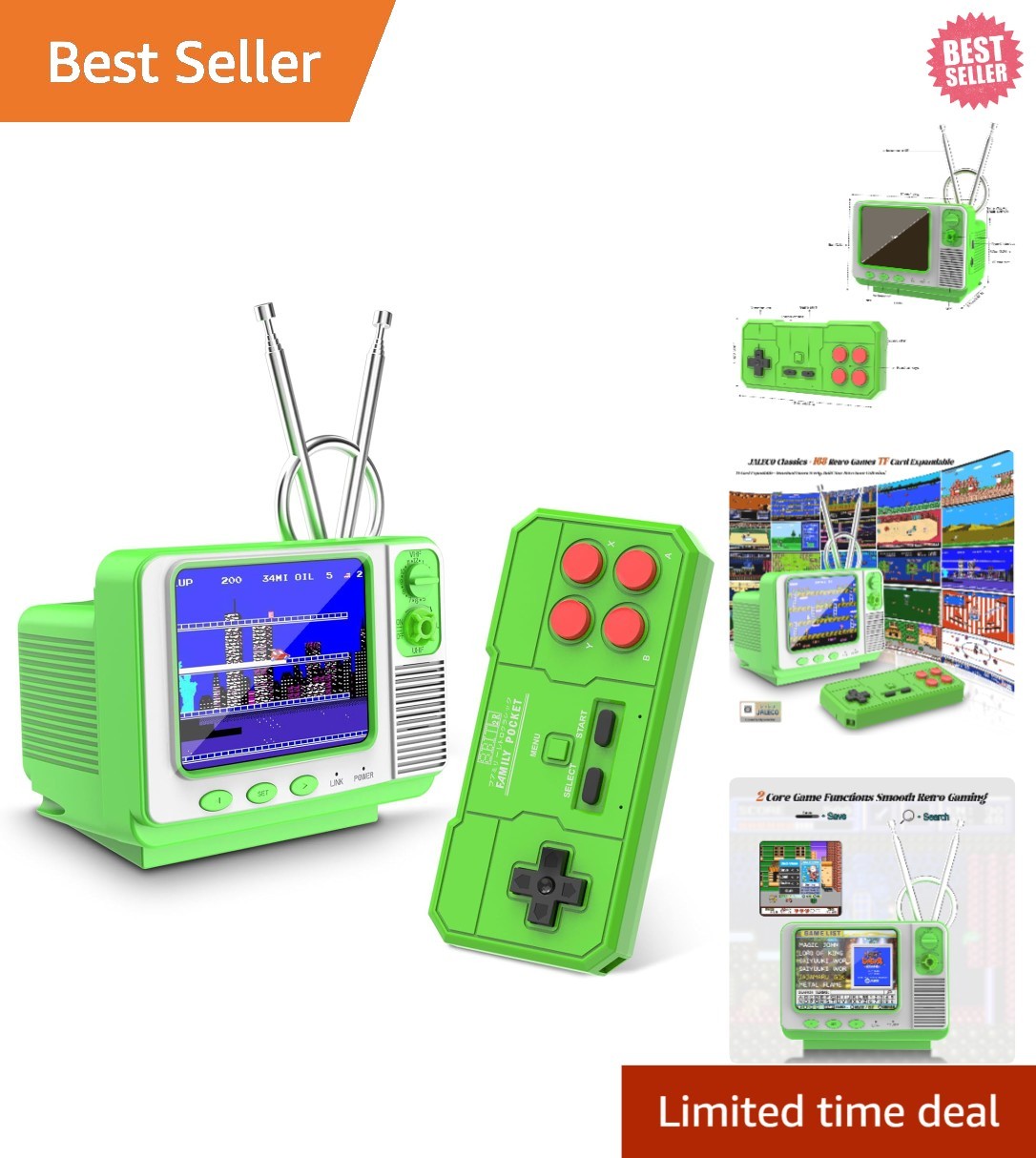 Mini Retro Game Console – 2-Player Support & Expandable with TF Card Included