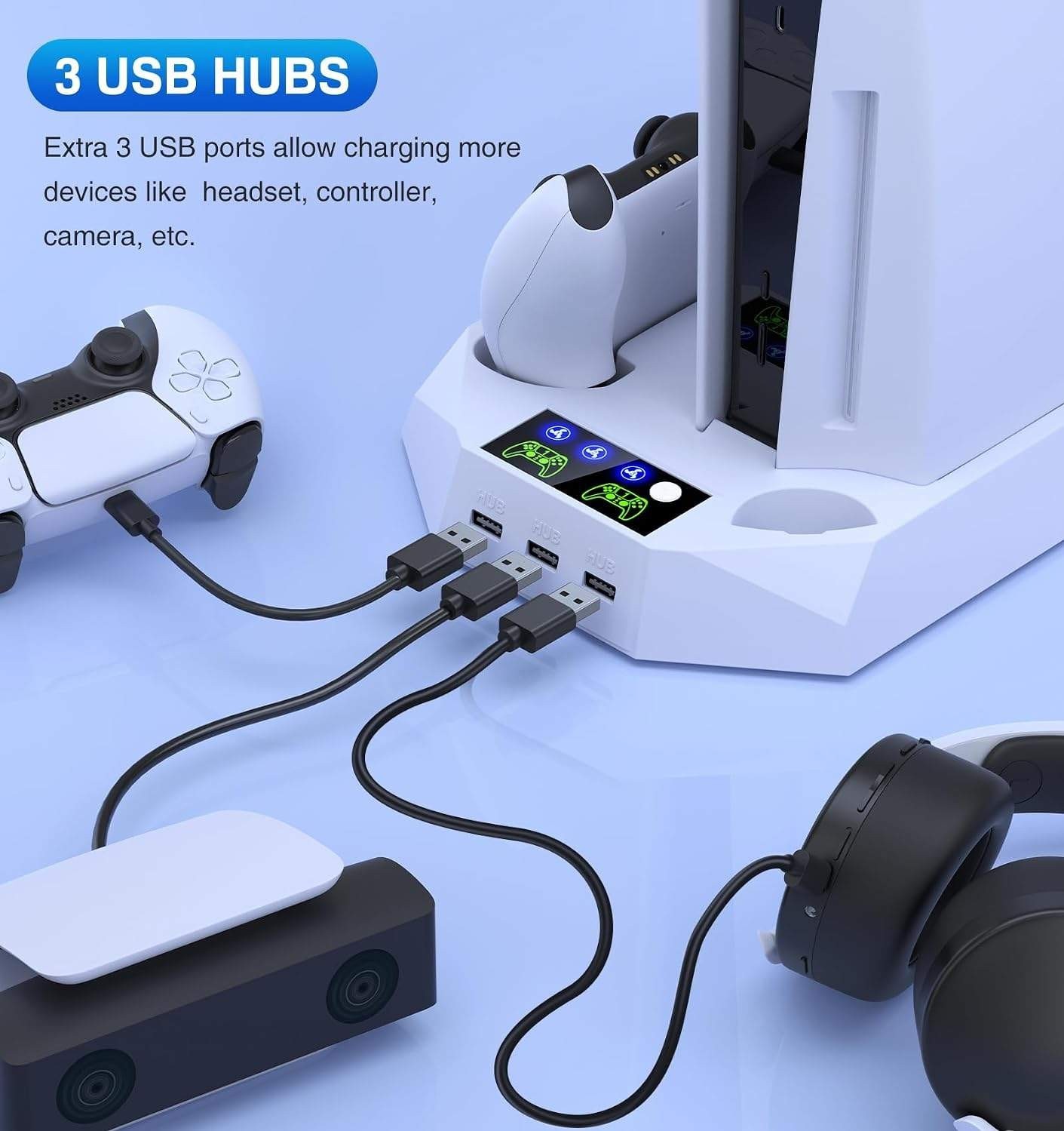 PS5/Slim/Pro Cooling Station for PS5 Console Disc/Digital Edition