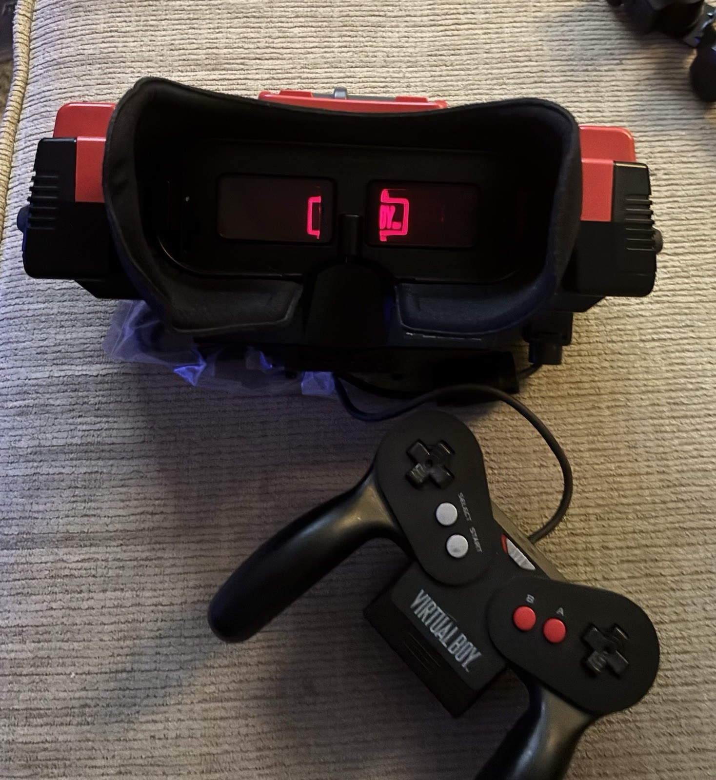 Nintendo Virtual Boy Console and Mario Tennis Bundle Tested & Working Excellent
