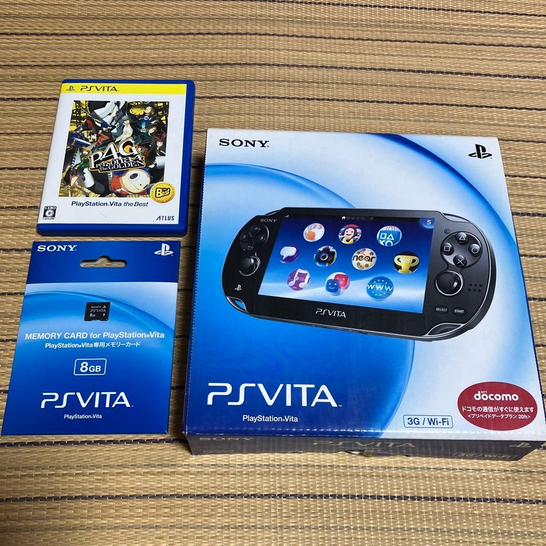 Sony PS Vita Console PCH-1100 Crystal Black 3G/Wi-Fi 8GB Memory Card Tested