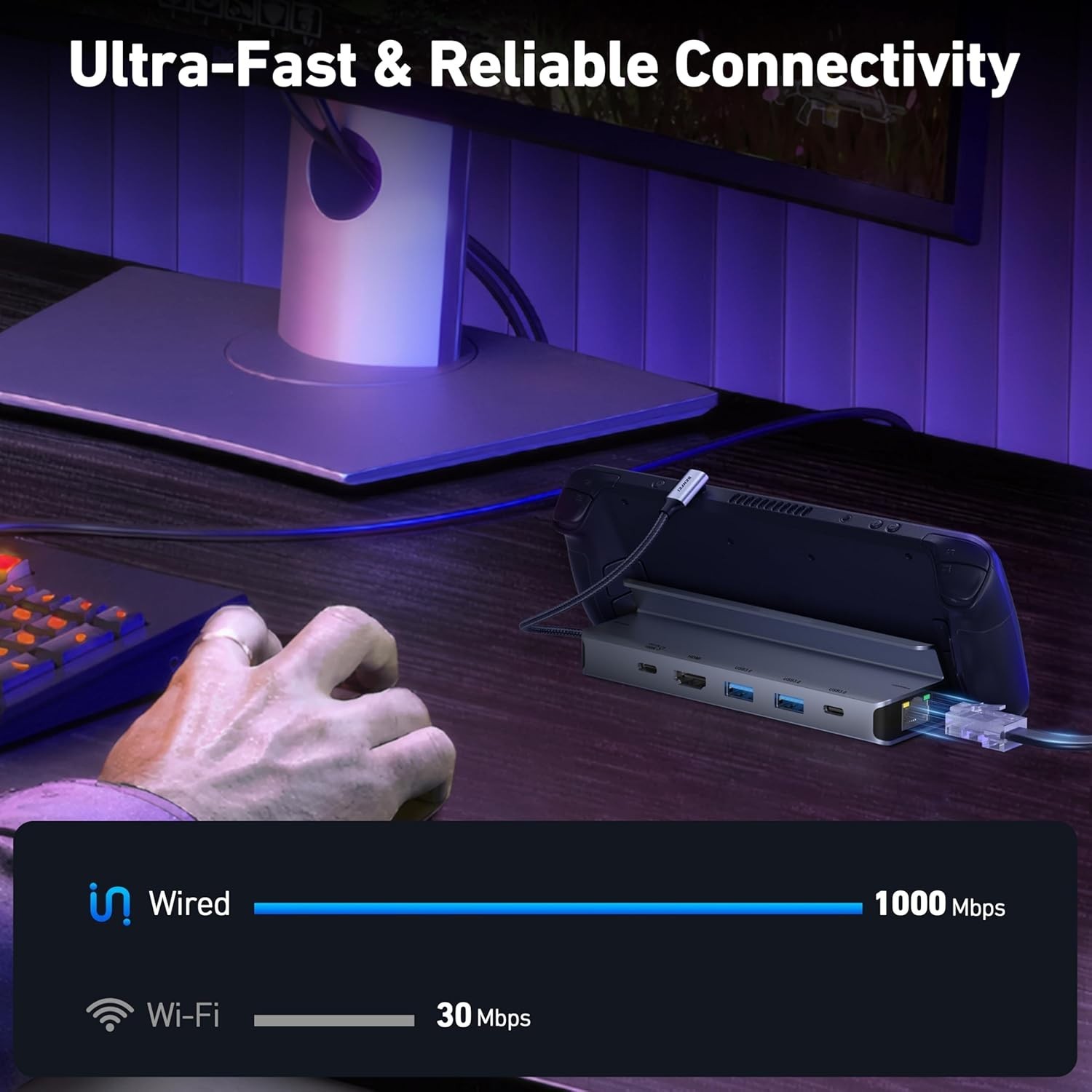 Compact Steam Deck Dock with 4K Output and Advanced Usability –