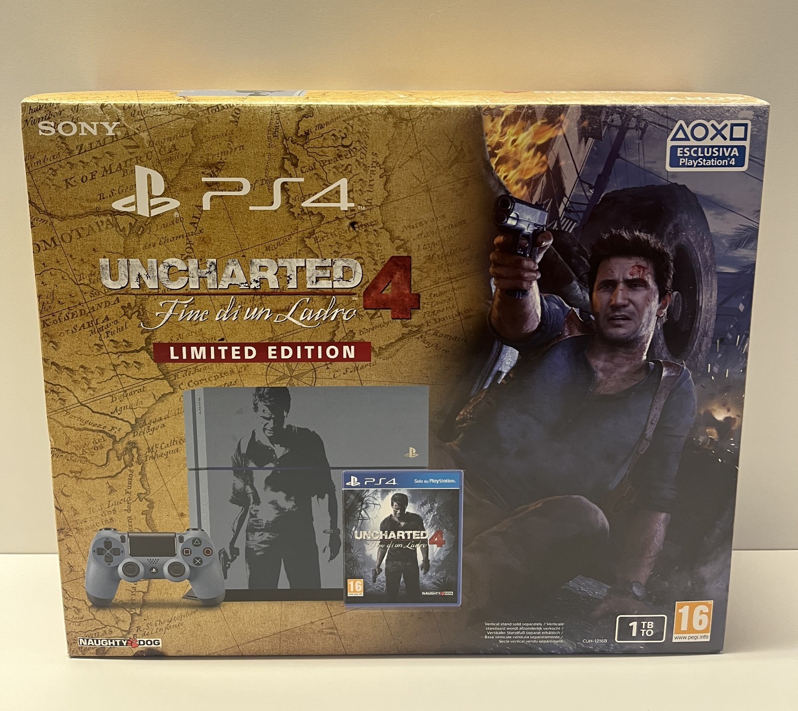 PS4 CONSOLE 1TB LIMITED EDITION UNCHARTED 4 BLUE LIMITED NEW FACTORY SEALED 2019