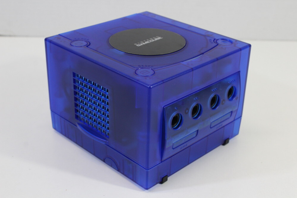 Nintendo Gamecube Clear Transparent Dark Blue Console & AC AV NTSC-U/C DOL-001