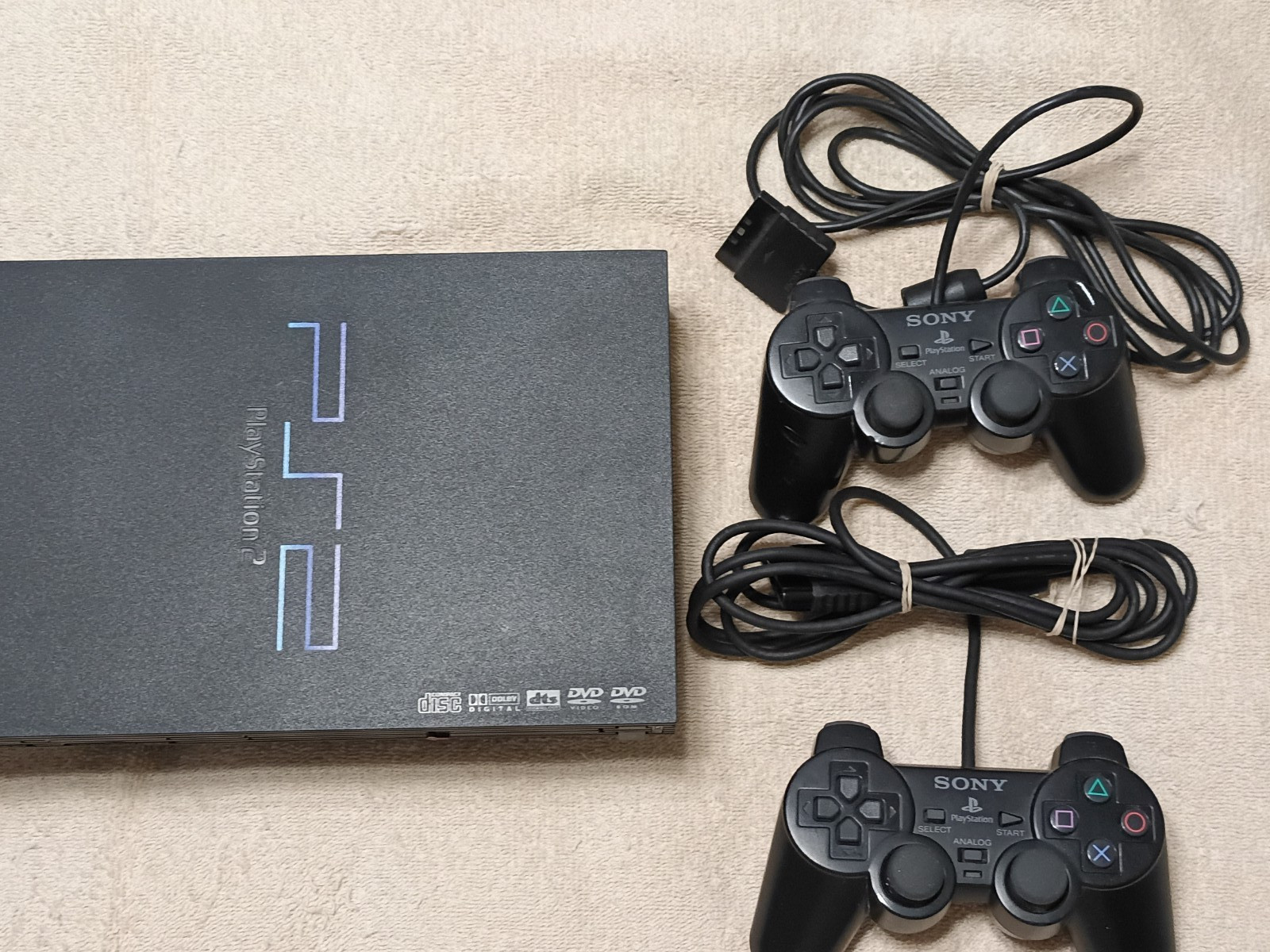 Sony PS2 Game System Gaming Console Bundle – 2 CONTROLLERS – Power Cord,RCA Cord