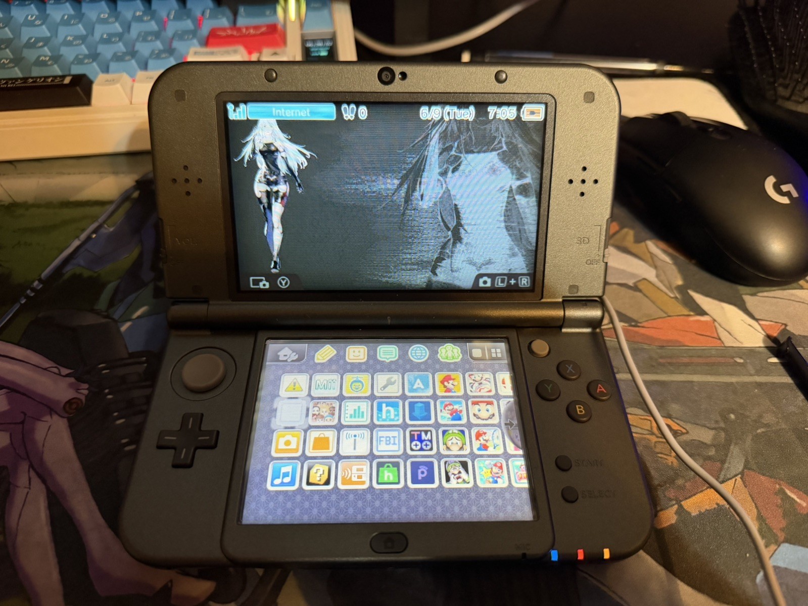 Nintendo new 3DS LL XL Accessory complete console Used Region free Rank A