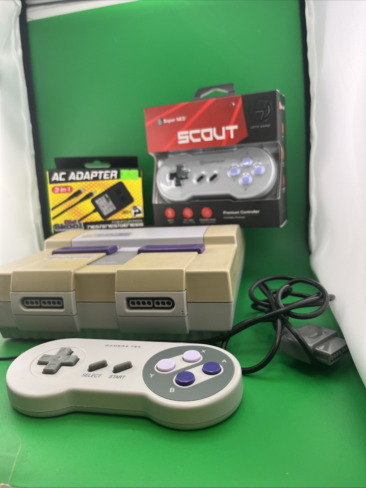 Super Nintendo Console System SNS-001 With 2 Controllers SNES Bundle Tested (T35