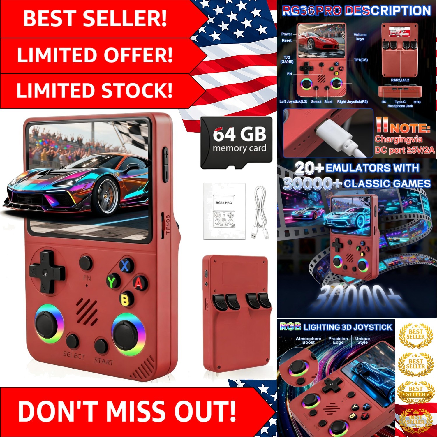 RG36PRO Video Game Console – Lightweight, Ergonomic Design for Play Anywhere