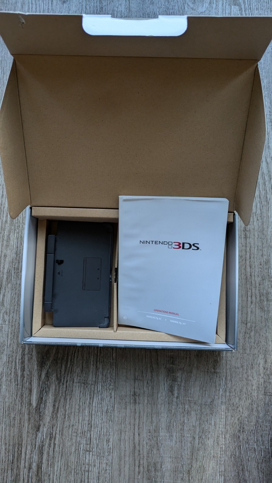 Nintendo 3DS Cosmo Black Box Only With Inserts And Dock (NO CONSOLE)