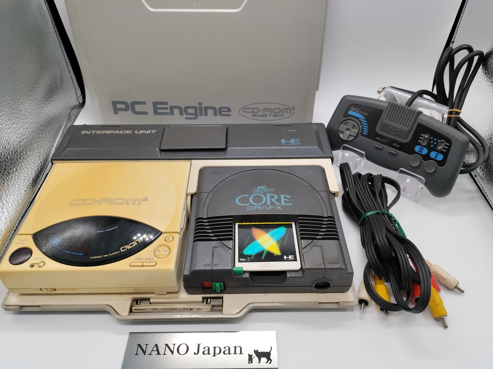 NEC PC Engine Interface Unit IFU-30A Core Grafx CD-ROM2 console CD & HuCard work