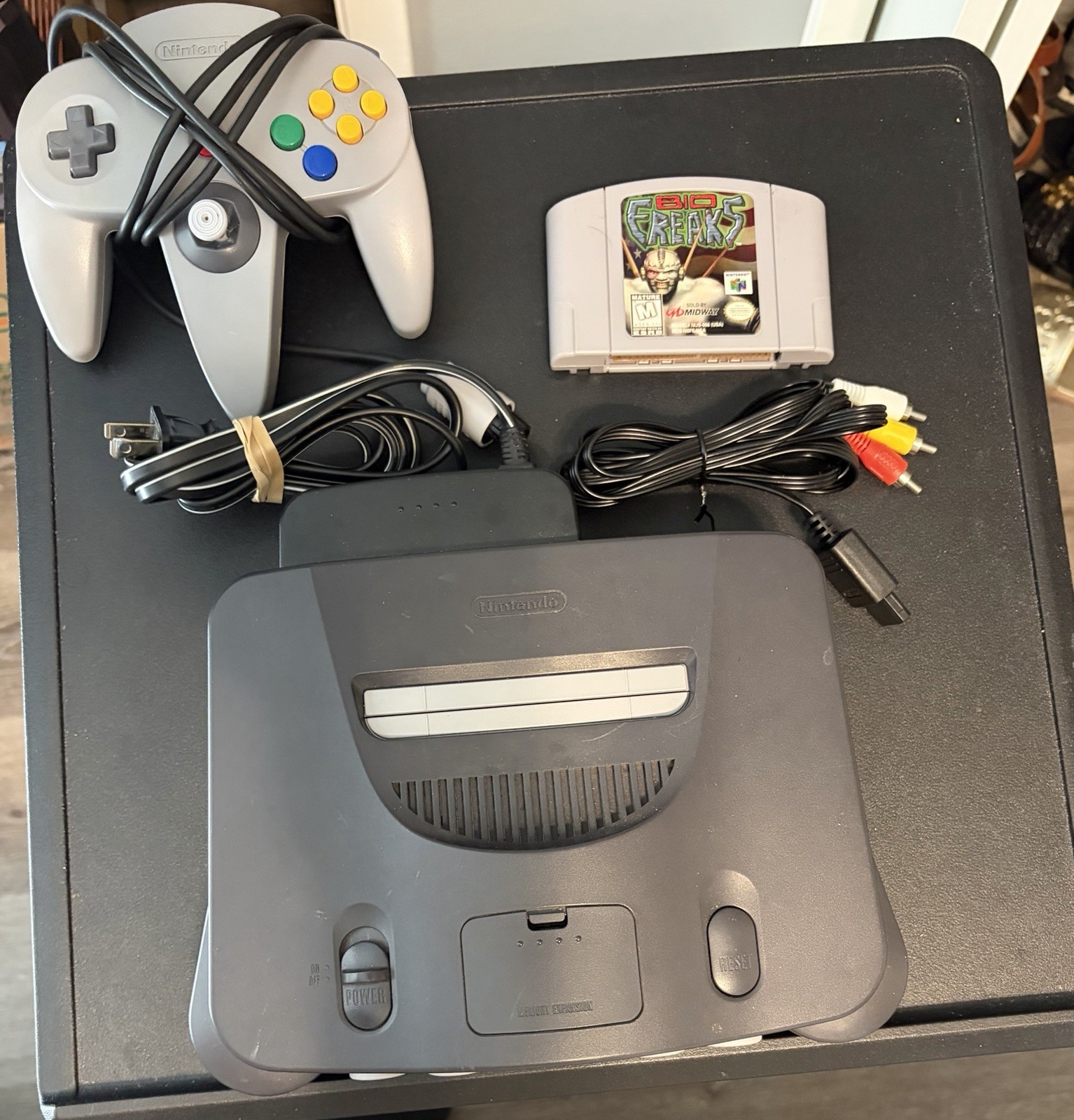 Nintendo 64 Video Game Console Comes With A Game And Controller And Wires