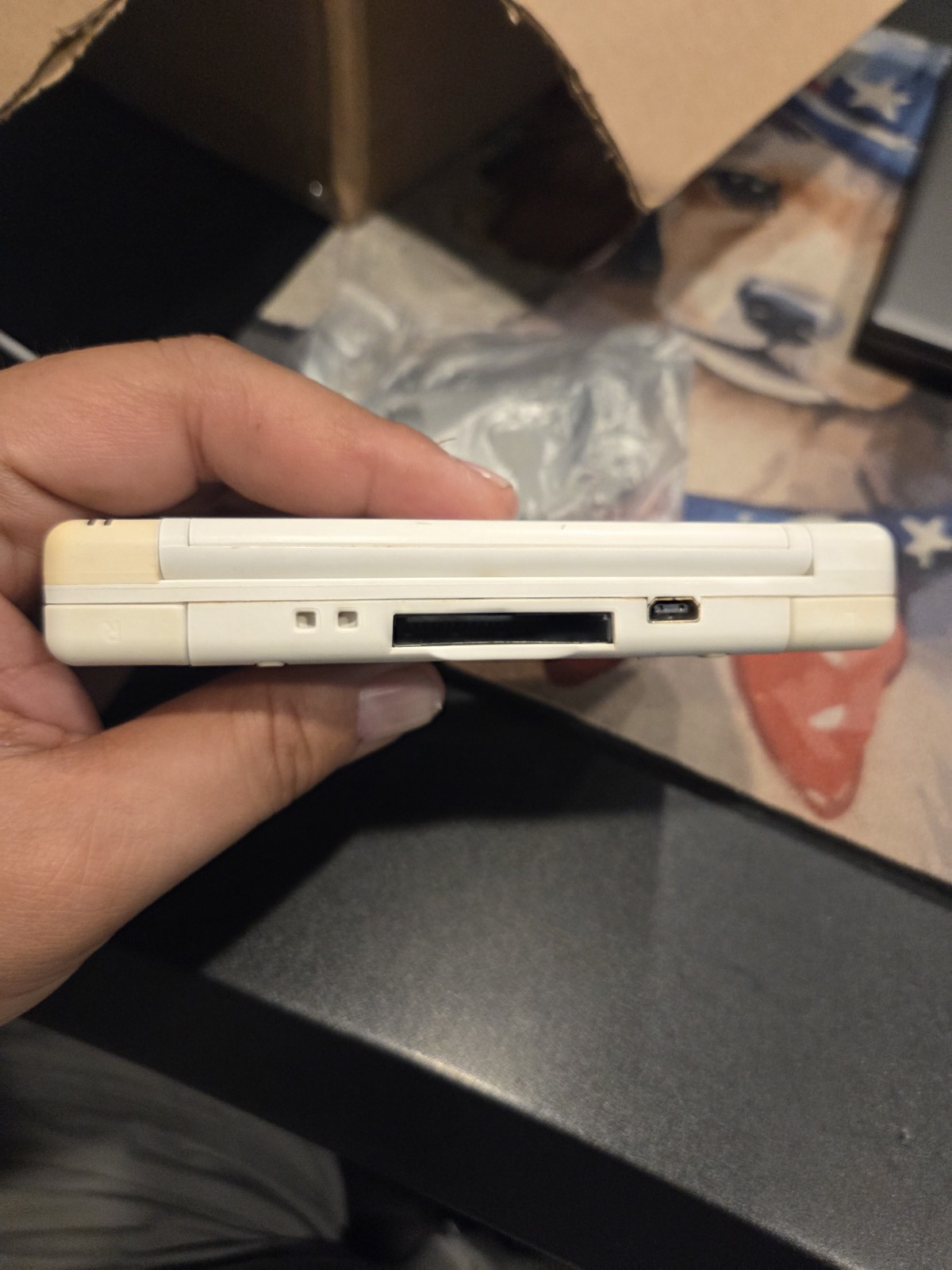 Nintendo DS Lite USG-001 JPN White Handheld Console Stylus & Cable EUC