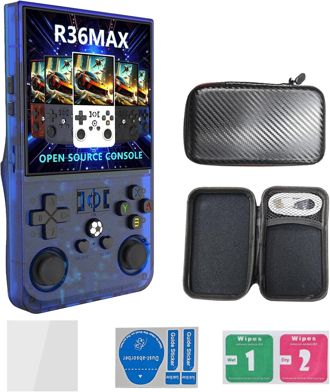 R36MAX Retro Handheld Game Console-4-inch HD IPS Screen, RK3326 1.5GHz Chip
