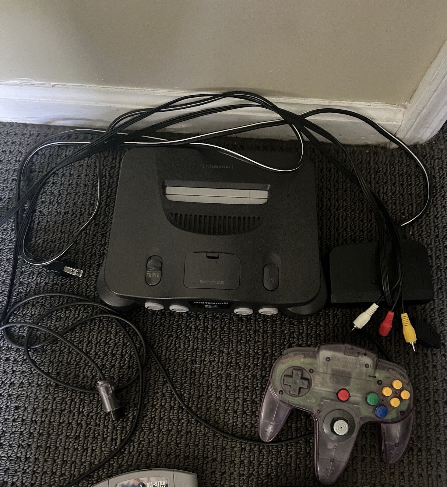 Nintendo 64 – Tested and Working – Includes Necessary Cords, 1 Controller + Game