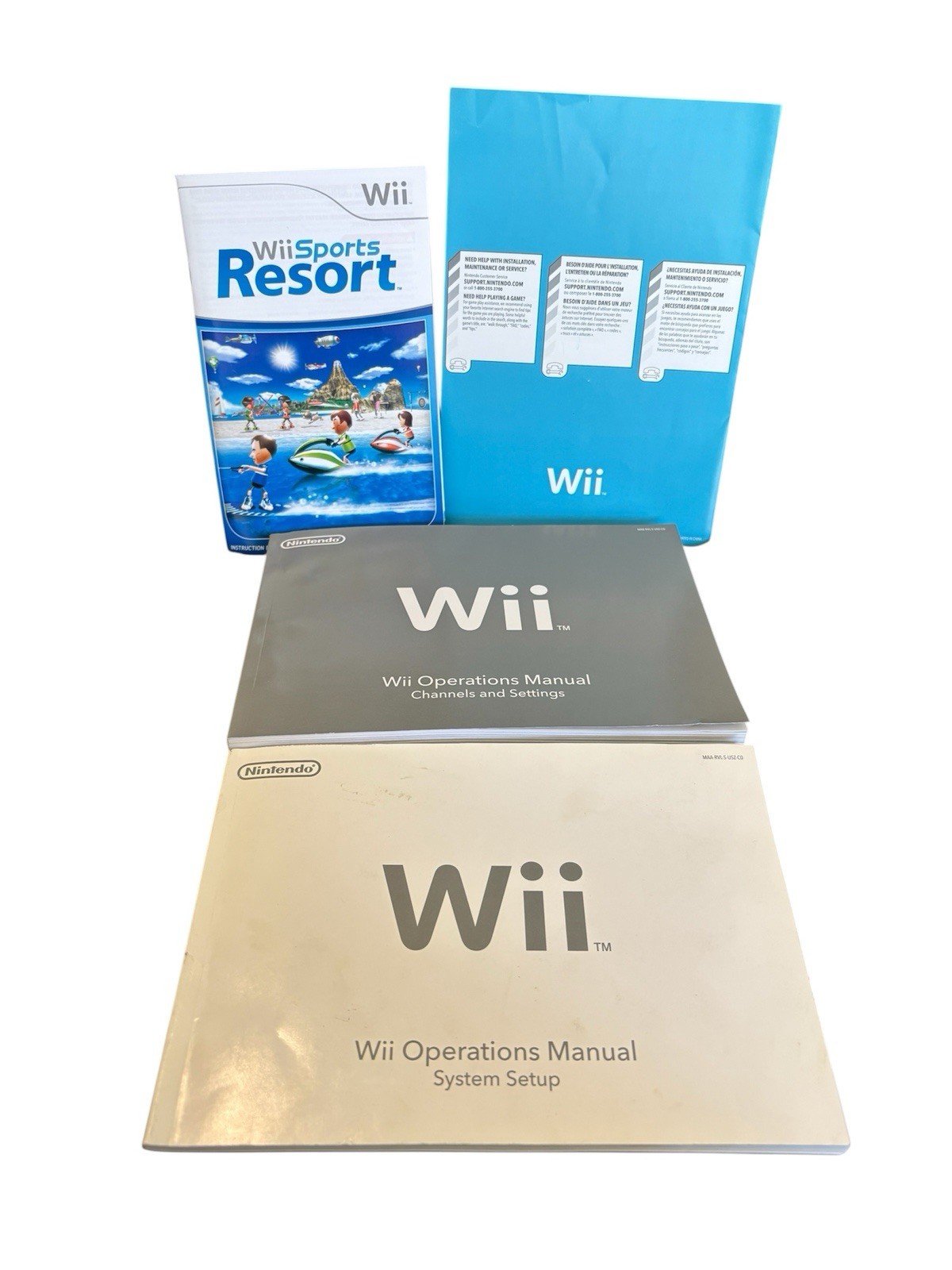 Nintendo Wii Console GameCube Compatible RVL-001 Bundle Wii Sports Resort Black