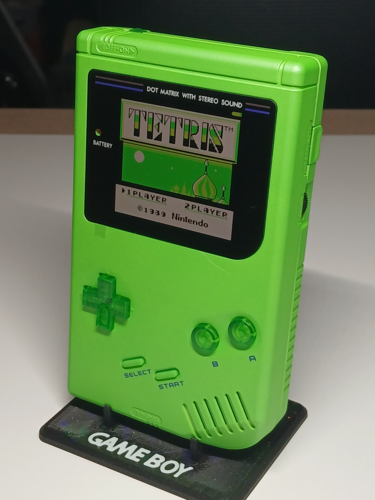 Lime Nintendo Gameboy DMG w/ IPS Color Changing Screen. no game