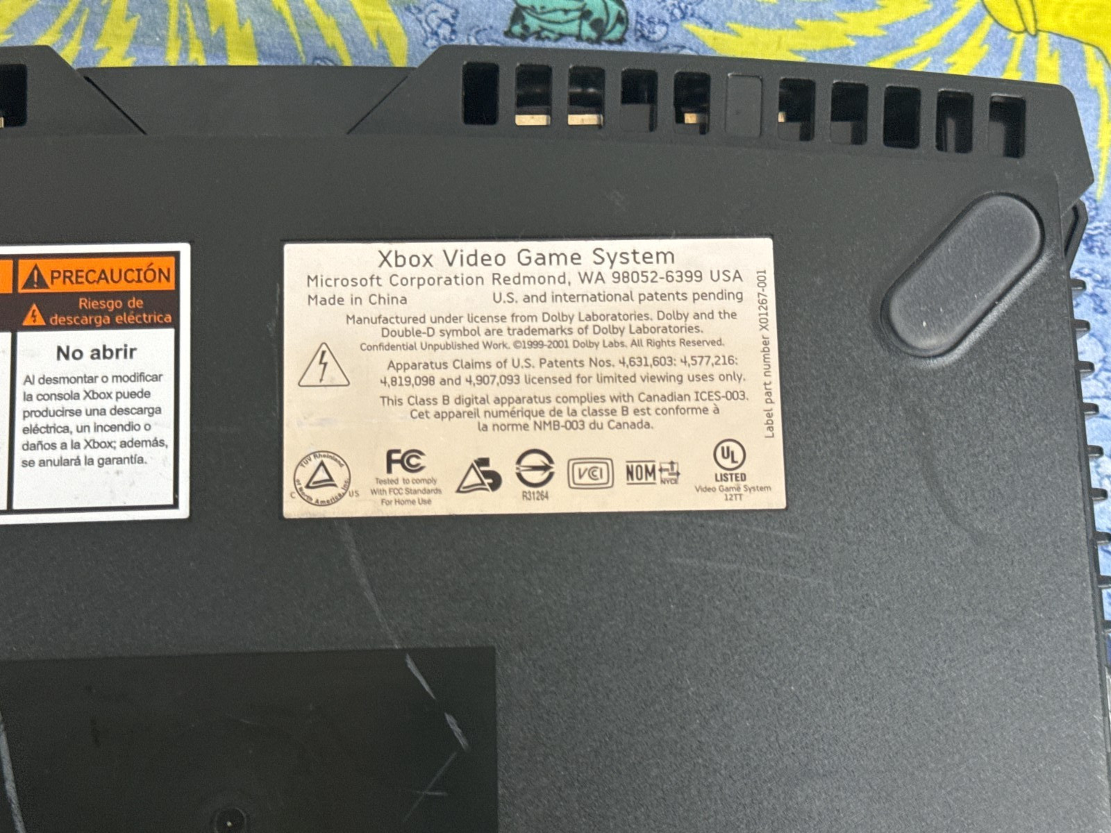 Microsoft Original Xbox 8GB Home Console – Black – Untested For parts or repair
