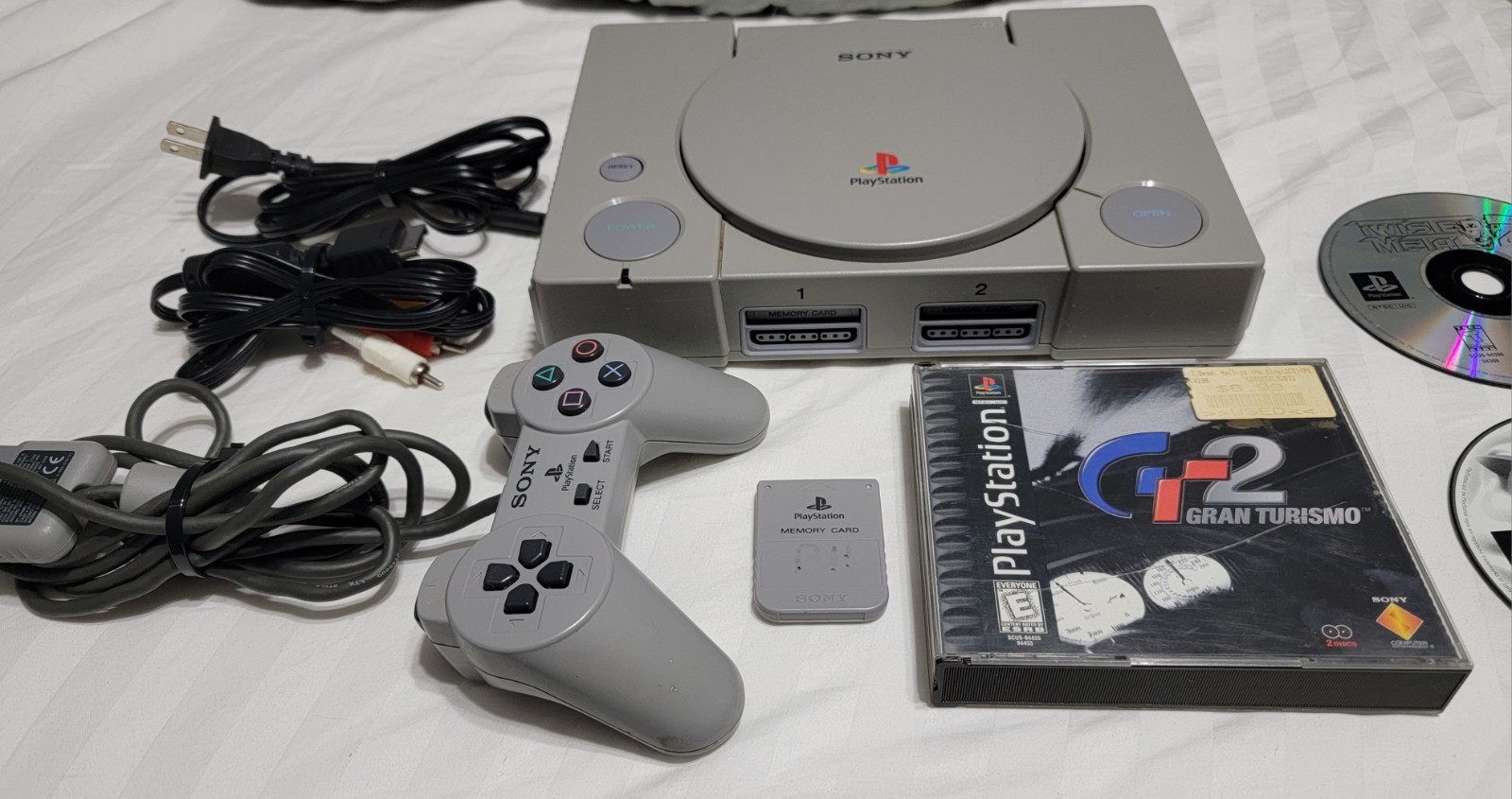 Sony PlayStation 1 System Console PS1 Bundle with controller games & memory card