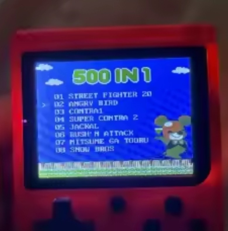 Game Box 3″ 8-Bit 500 Classic Handheld Console Red TV Gamepad Fun Mario Game
