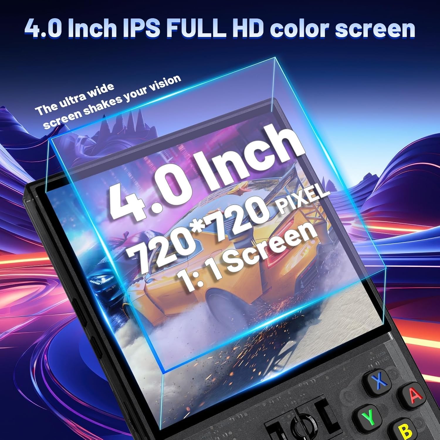 Retro Handheld Game Console 4 Inch IPS Display 720×720 Resolution Portable