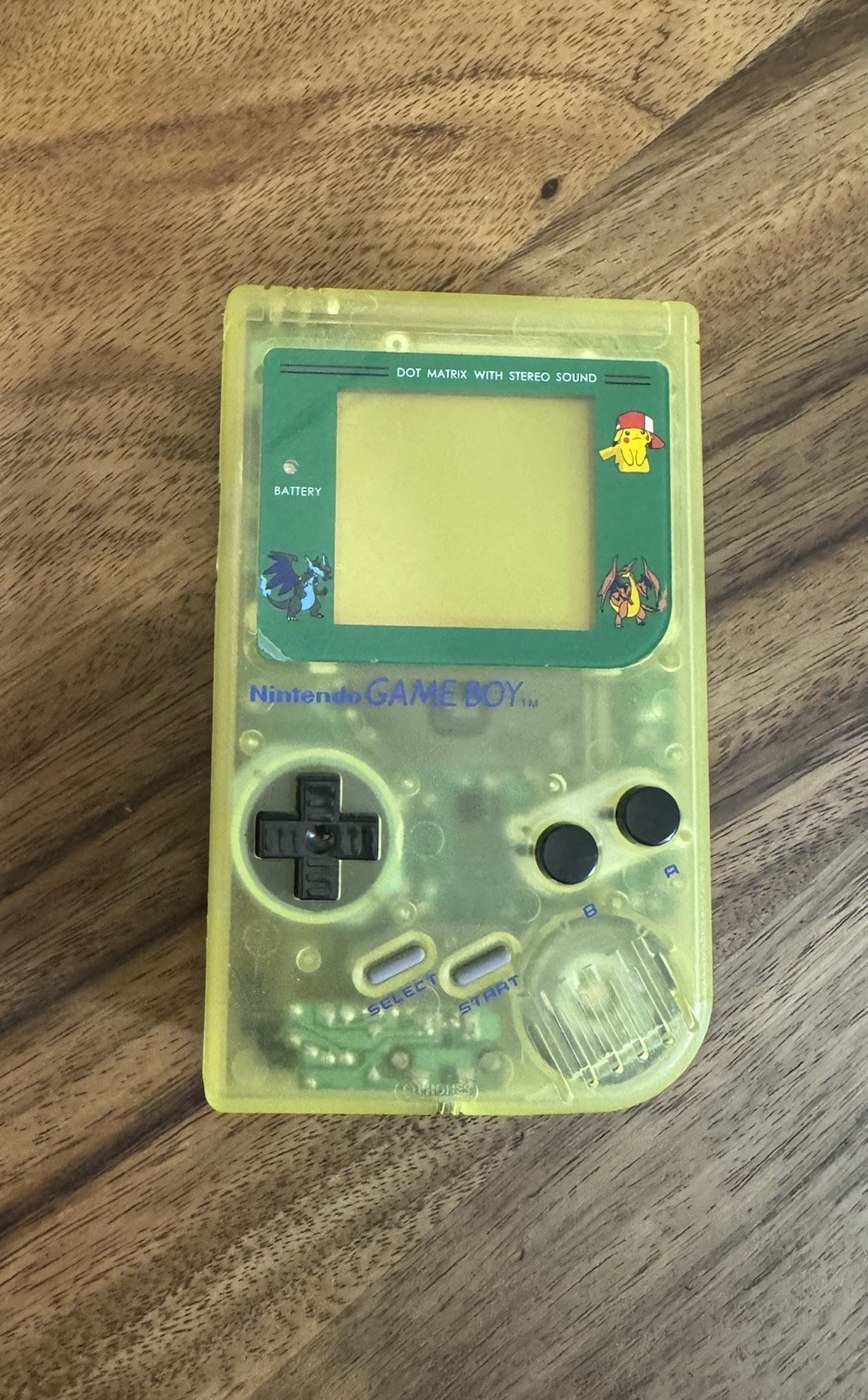 Nintendo GameBoy DMG-01 Clear Yellow Pokemon Pikachu-Handheld Console-New Shell